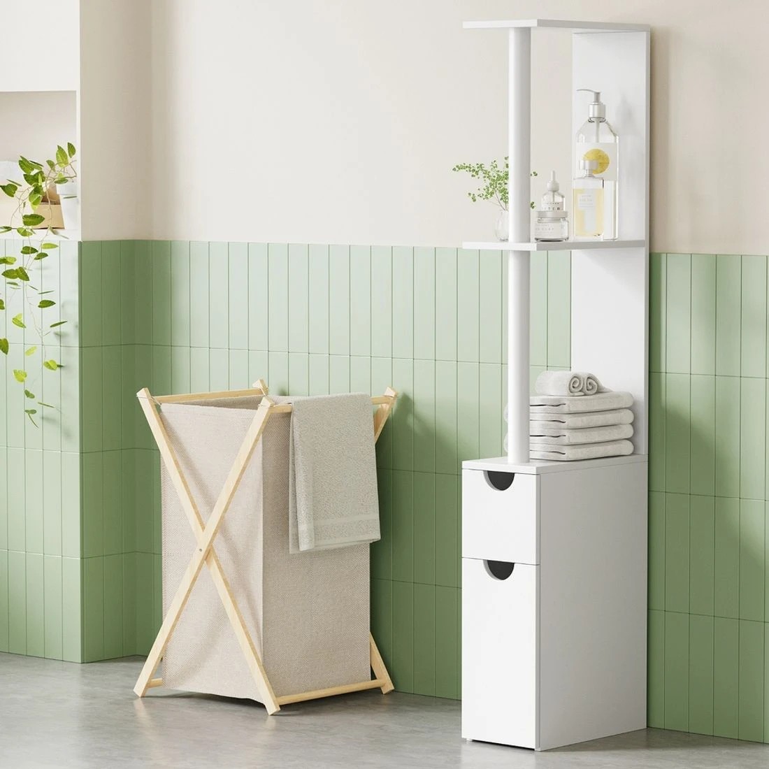 3 Artiss Bathroom Cabinet Storage 118cm Shelf - White, 3 of 10