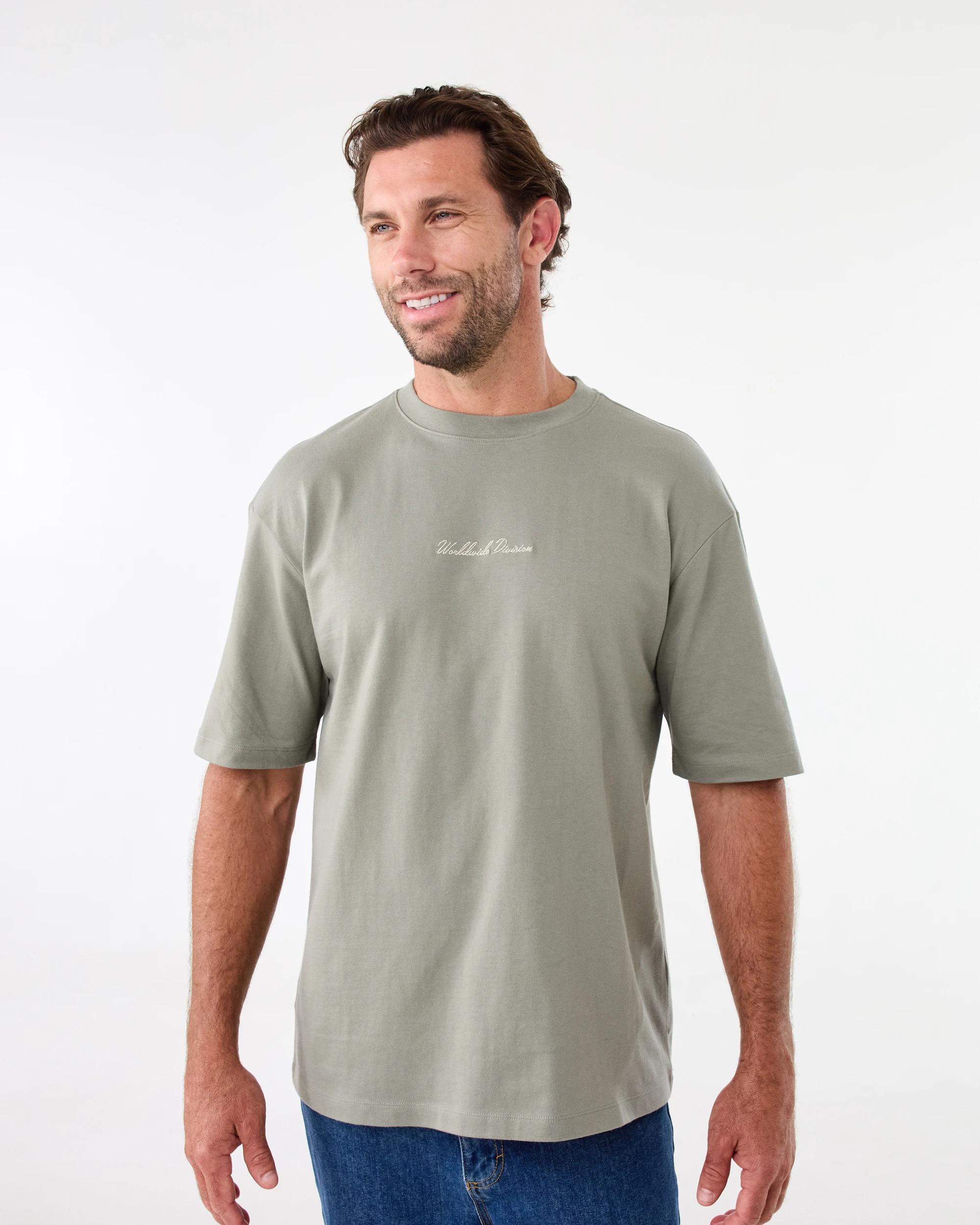 1 Oversized Heavyweight T-shirt Grn Moss, 1 of 6