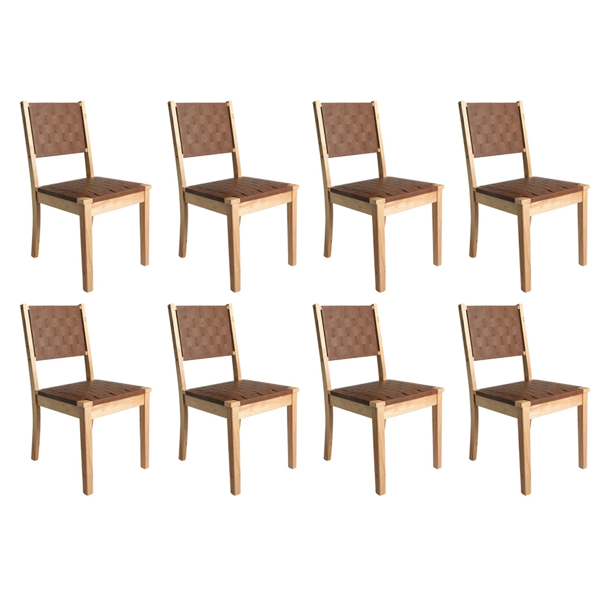 1 Levede 8x Dining Chairs PU Solid Beech Wood - Natural, 1 of 8