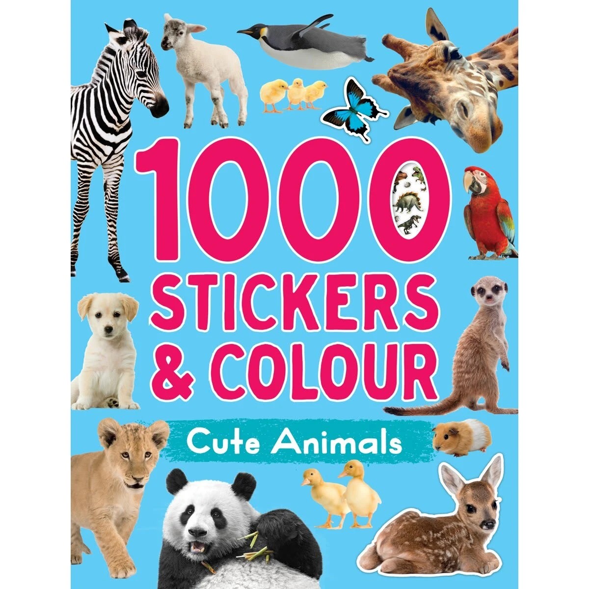 1 Cute Animals: 1000 Stickers and Colour - Book