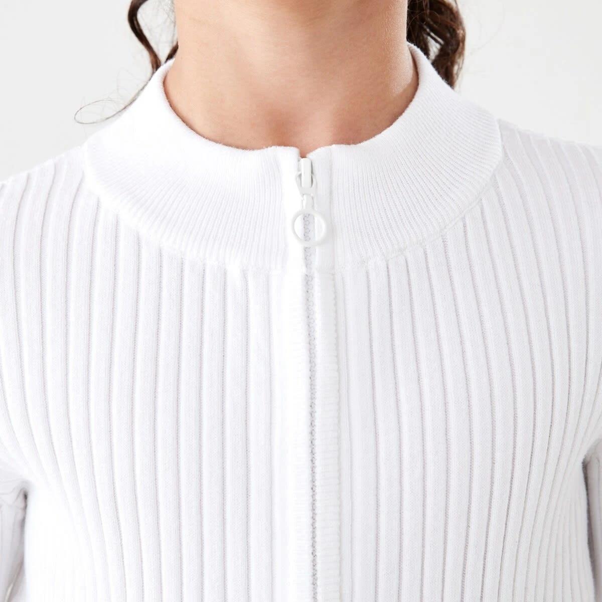 4 Rib Zip Through Cardigan SNOW WHITE, 4 of 7