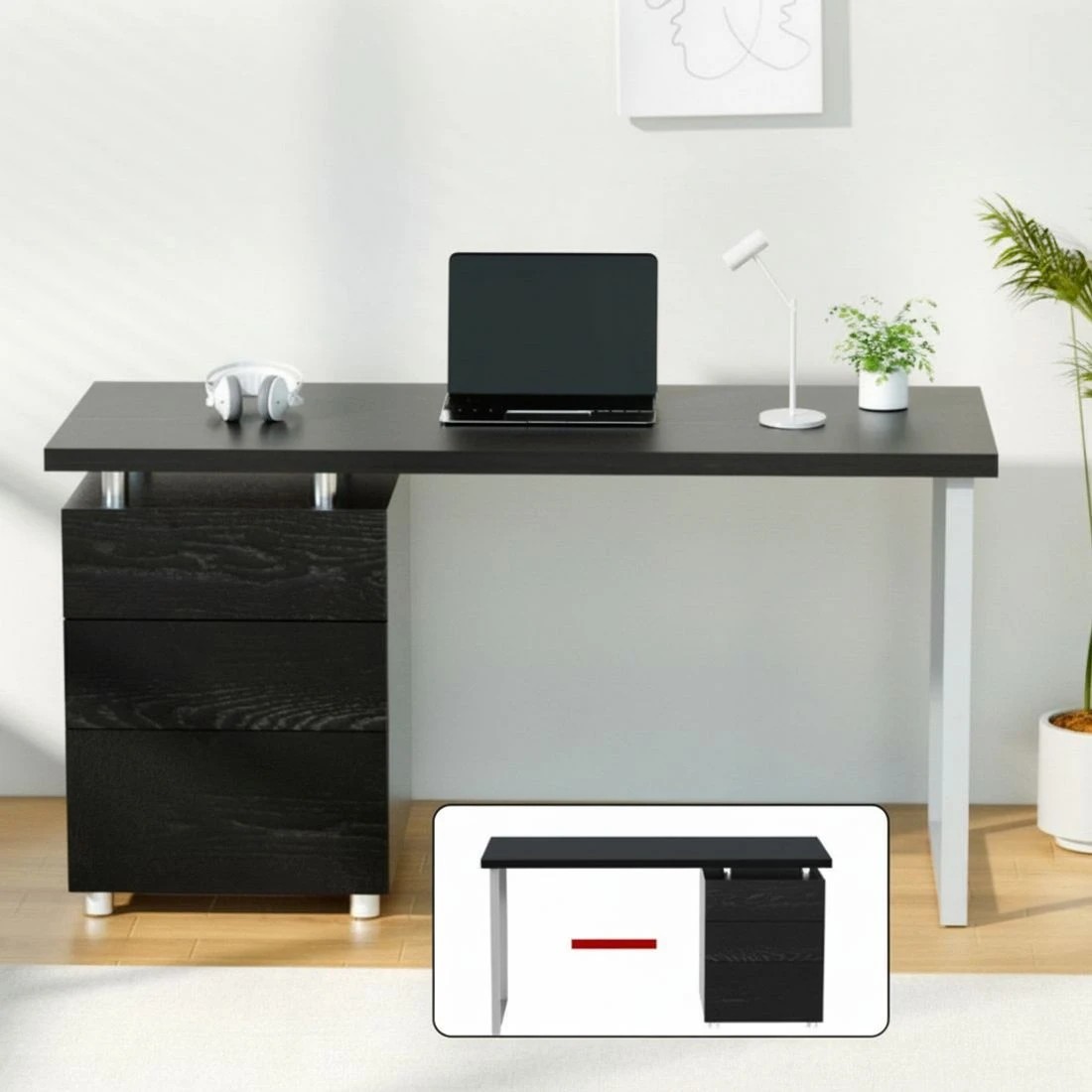 5 Artiss Computer Desk Drawer  140CM - Black, 5 of 8