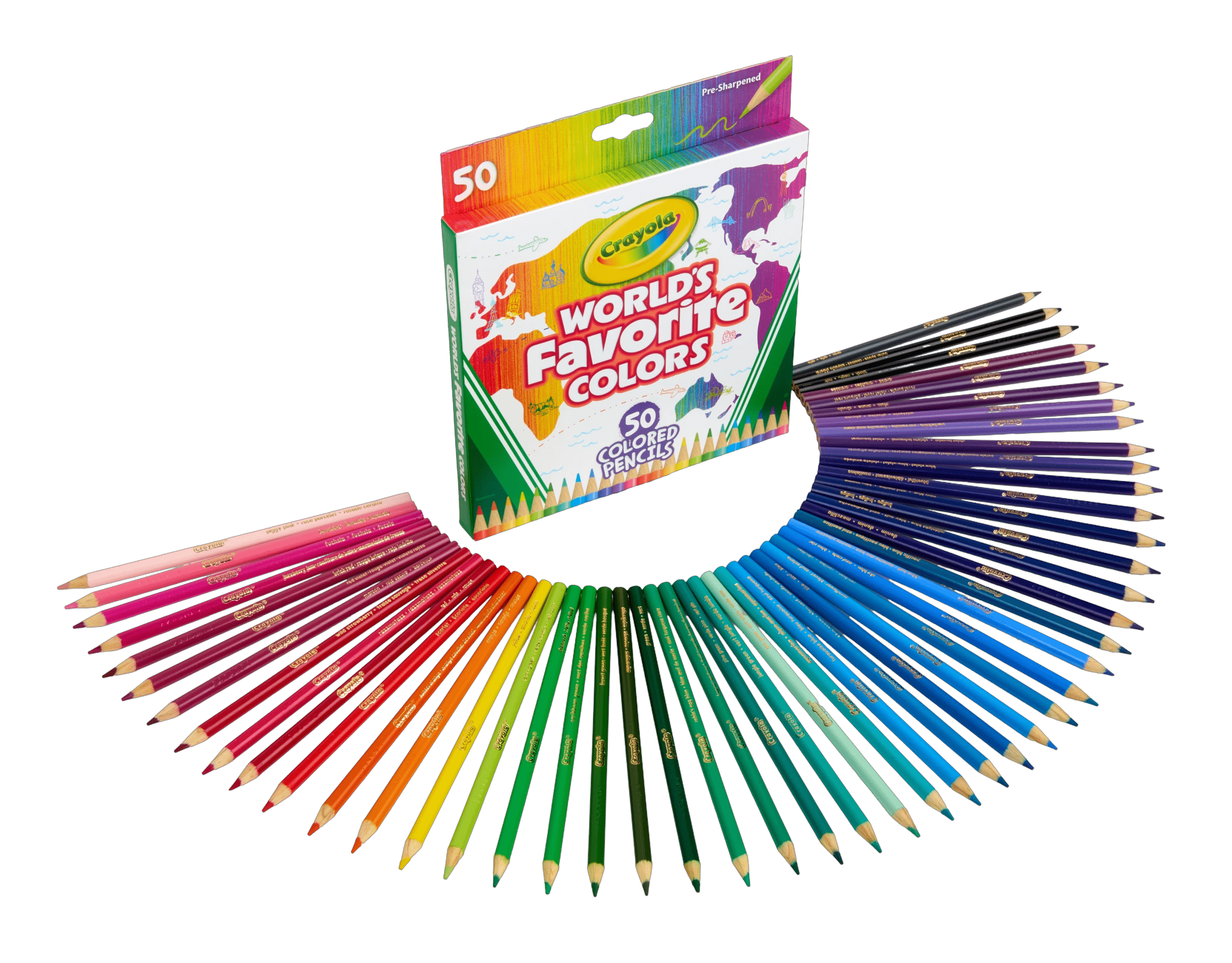 3 Crayola 50 Pack World's Favourite Colours Coloured Pencils - Multi, 3 of 3