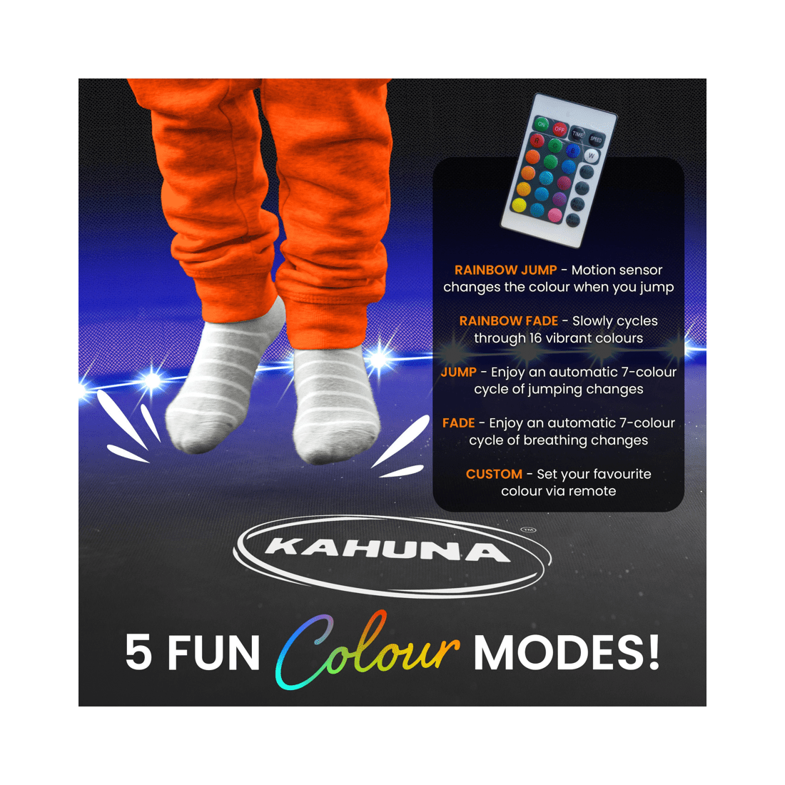 6 Kahuna LED Kit Suits 12ft Trampolines Multi-Colour Smart Motion Sensor Lighting with 16 colours, 6 of 10