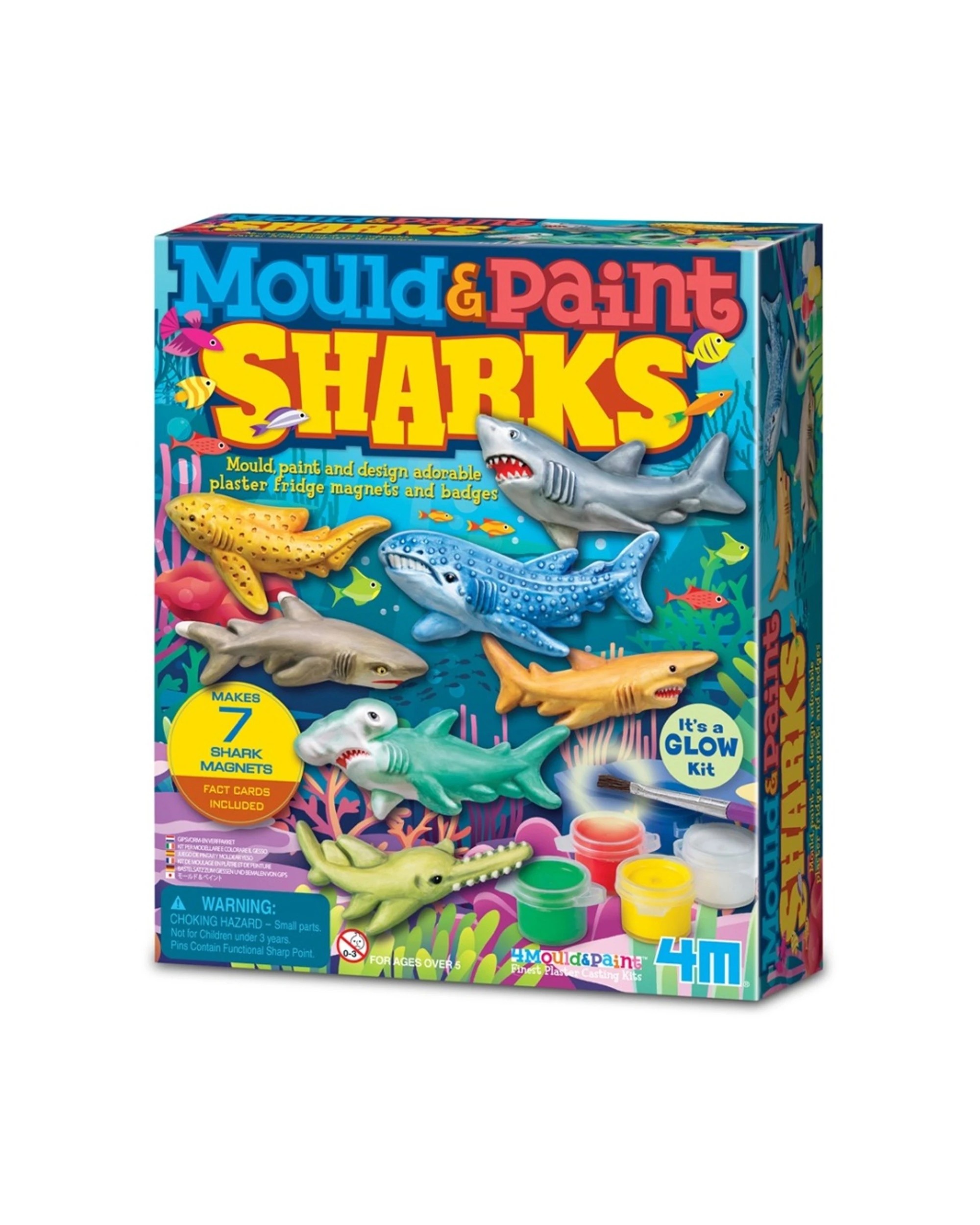 1 4M Mould & Paint Animal Sharks Kids Children Art Craft Activity Fun Play - Multi, 1 of 3