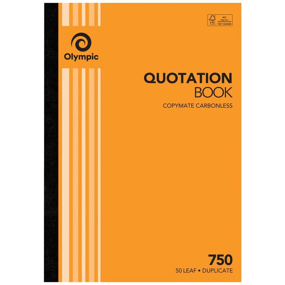 1 Olympic No.750 Carbonless Duplicate Quotation Book, 1 of 2