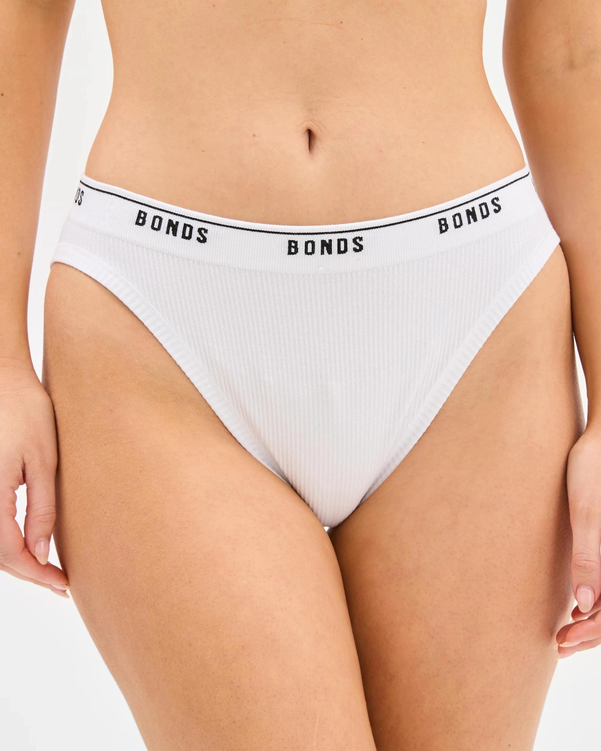 1 Womens Originals Bamboo Seamless Rib Hi Bikini Briefs - Bonds WHITE, 1 of 3