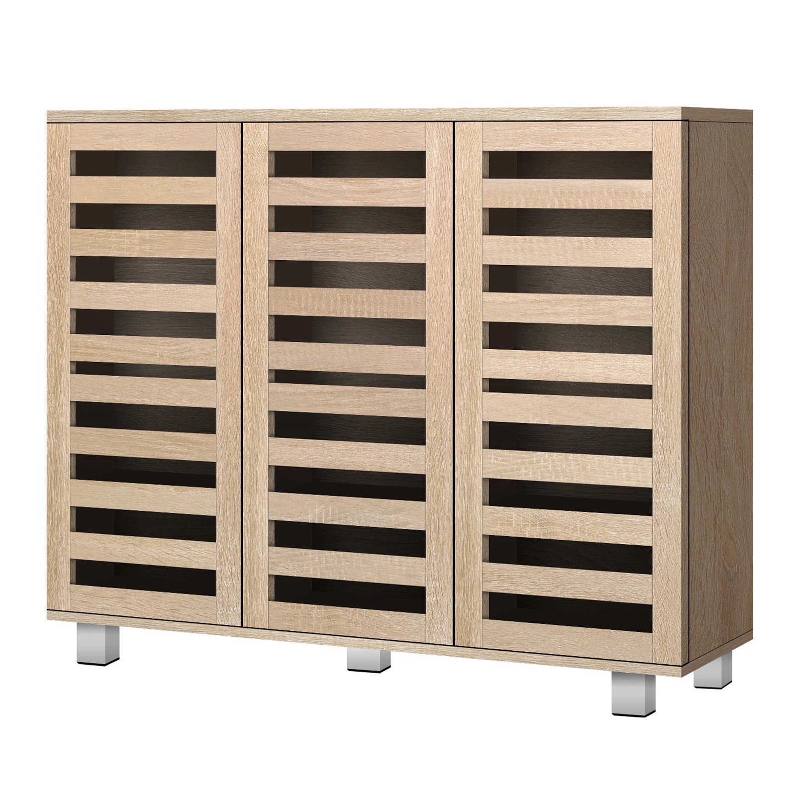 1 Alfordson Shoe Cabinet 30 pairs Storage Rack - Oak, 1 of 10