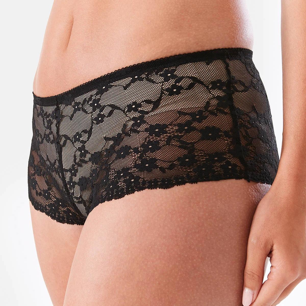 6 3 Pack Lace Boyleg Briefs Cf Hp Bk, 6 of 7