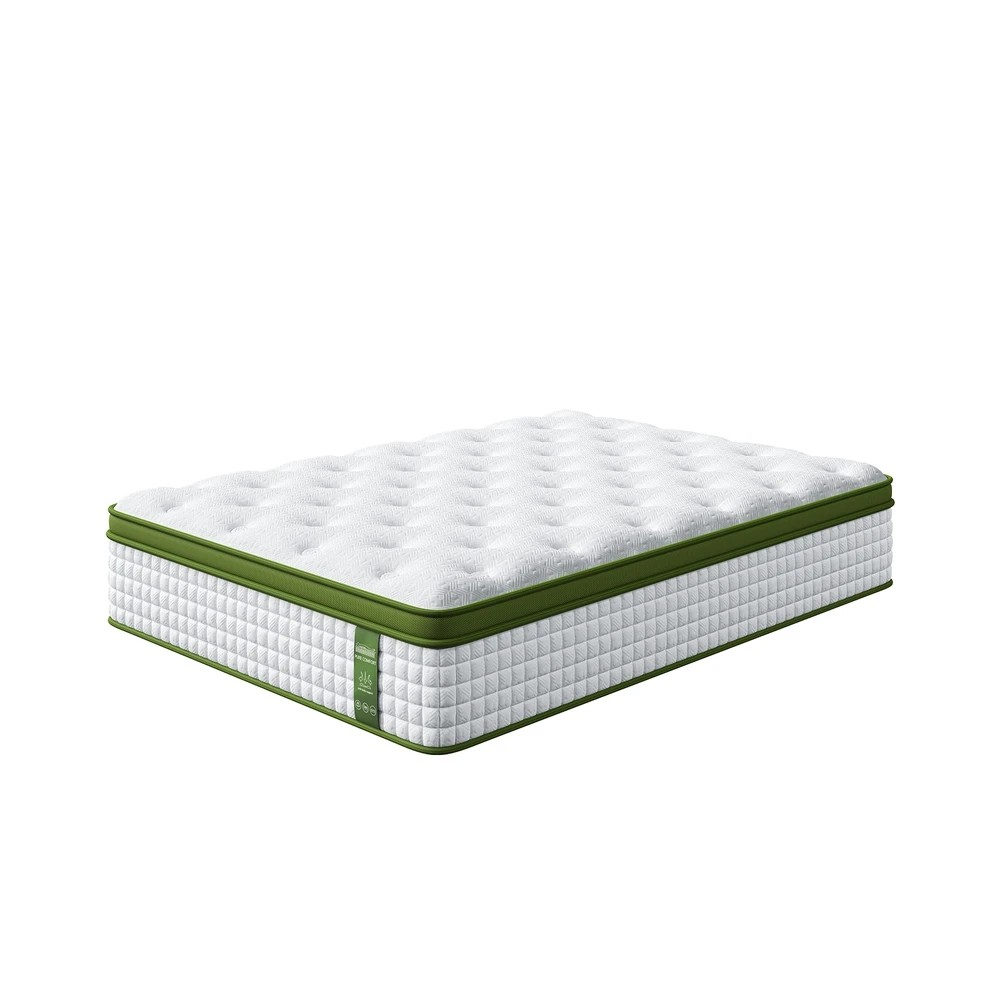 1 BedStory Double Mattress 34cm Medium - Hybrid Mattress for Pressure Relief Motion Isolation - Double Bed - White, 1 of 6