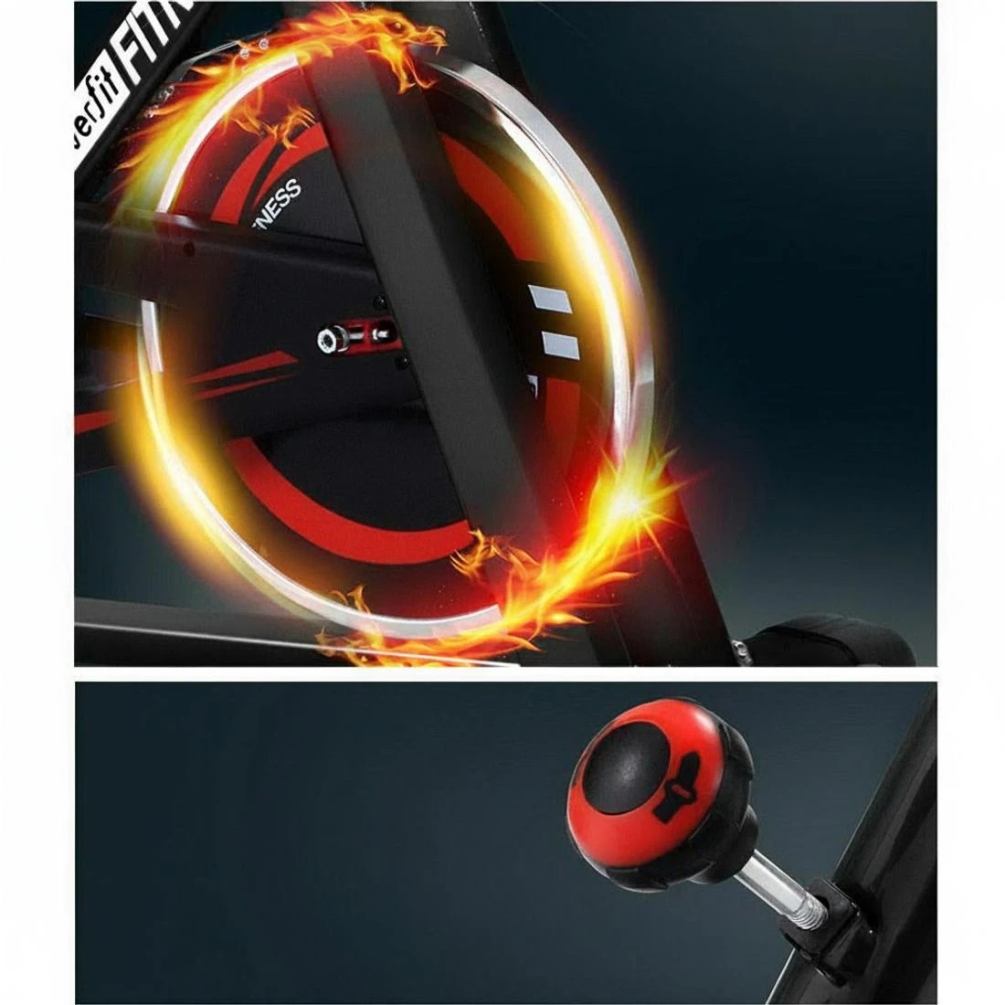 6 Everfit Spin Bike Exercise Bike Flywheel Cycling Home Gym Fitness Indoor - Black, 6 of 7