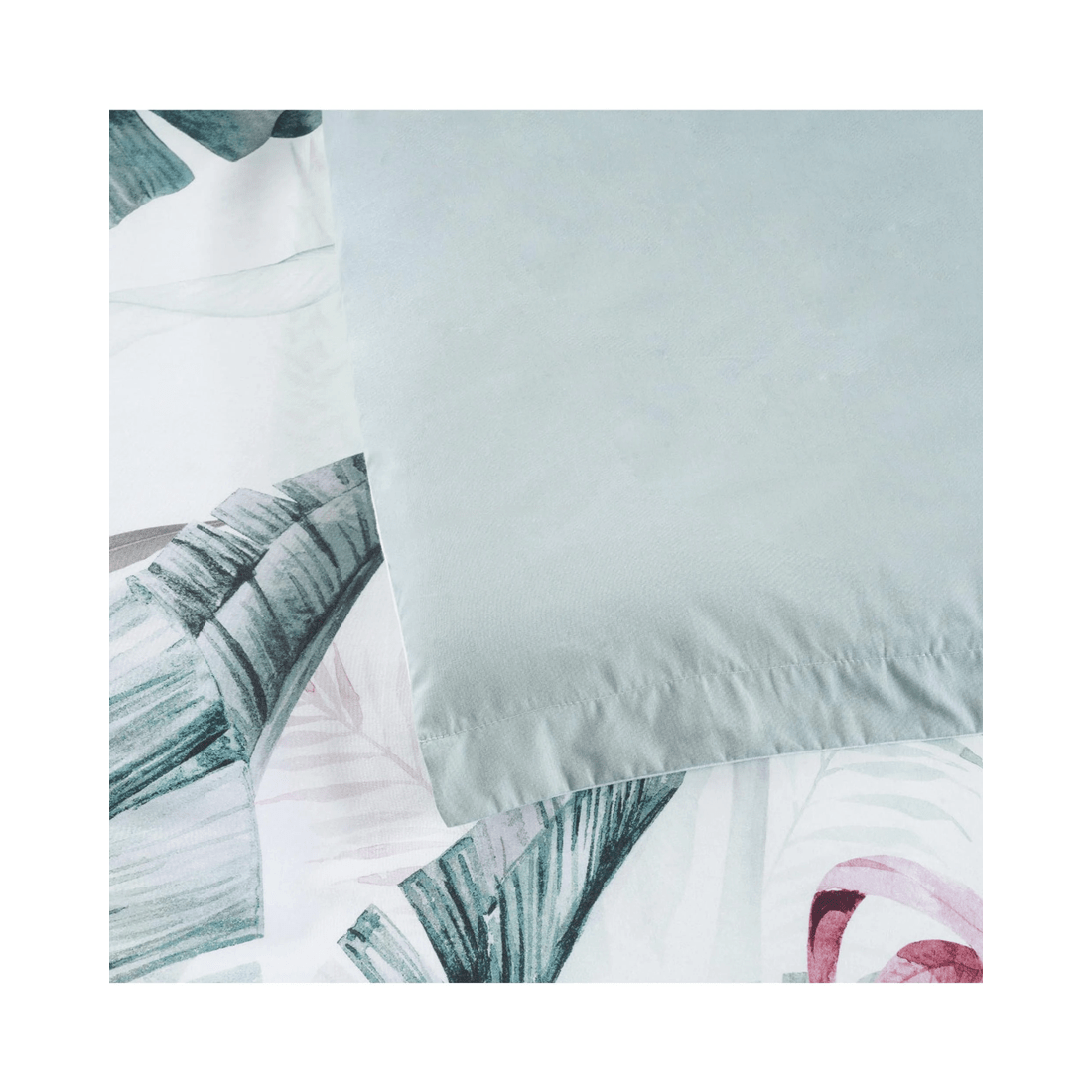 5 Bianca Bedding Abbey Green Cotton Sateen Quilt Cover Set - King (1 Quilt Cover + 2 Standard Pillowcases) - White, 5 of 5