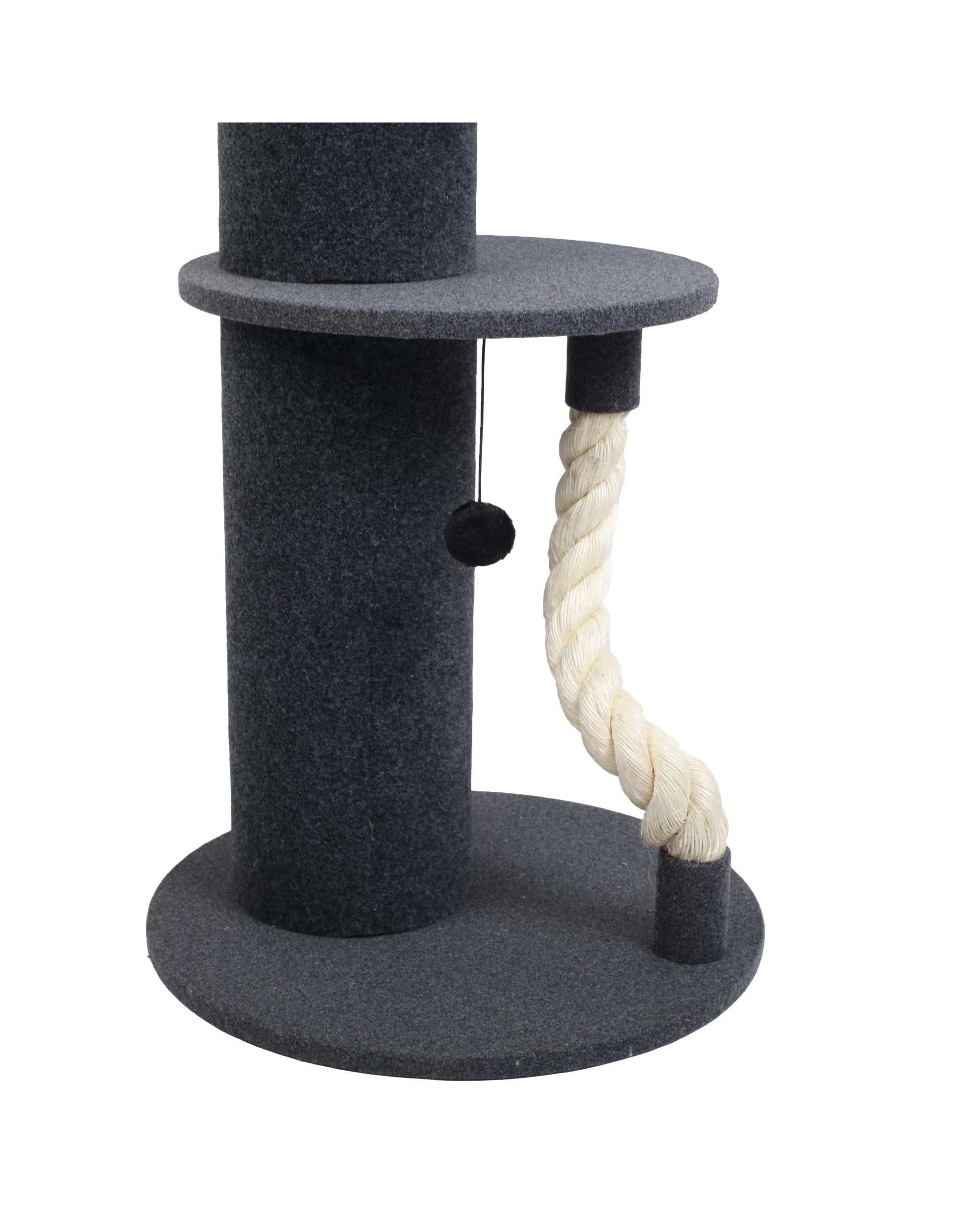3 Charlie's Extra Higher Cat Tree Scratching Tower With Snuggle Bed 49x49x99cm - Dark Grey and Black, 3 of 5