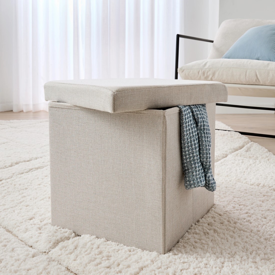 1 Square Storage Ottoman, 1 of 9