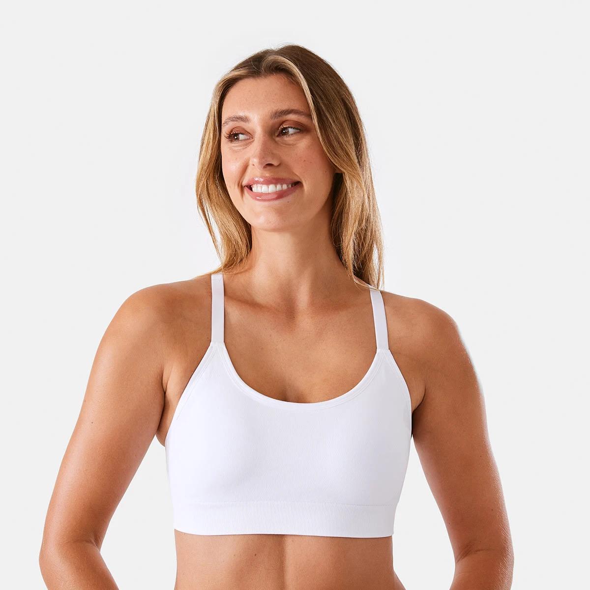 6 2 Pack Sports Medium Support Seamfree Crop WASHED SLATE, WHITE, 6 of 10