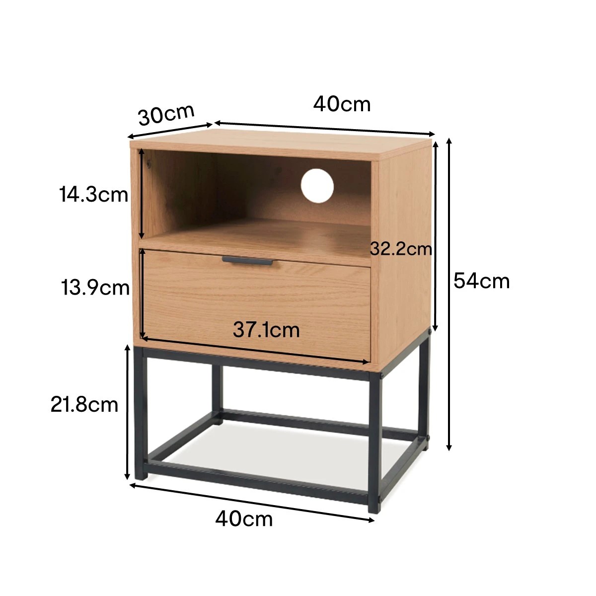 9 Blake 1 Drawer Bedside Table, 9 of 11