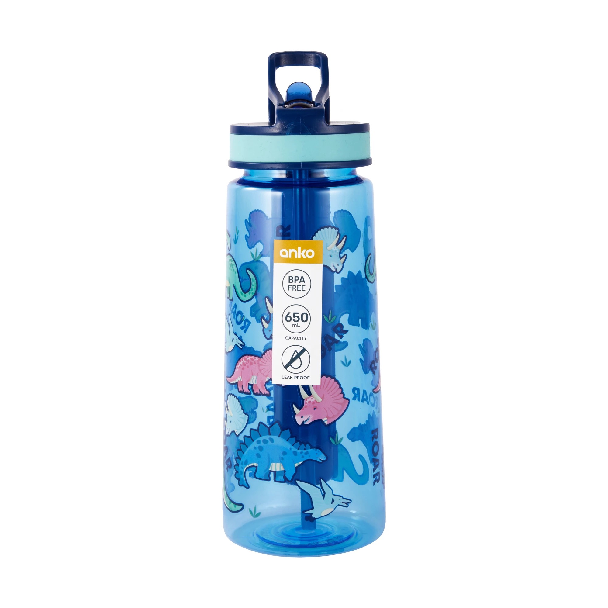 8 650ml Blue Dinosaur Flared Drink Bottle, 8 of 8