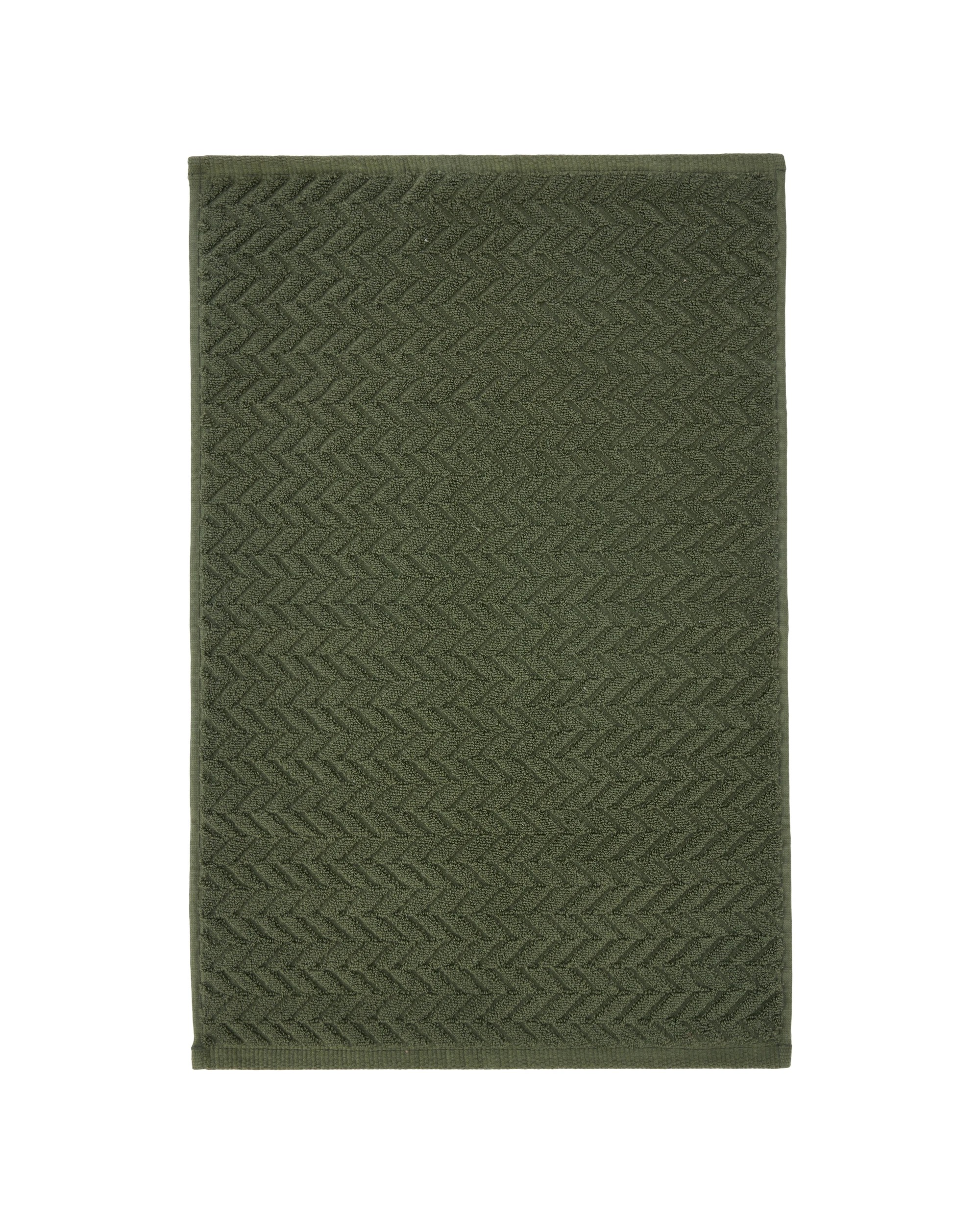 3 Chevron Cotton Hand Towel - Olive, 3 of 6