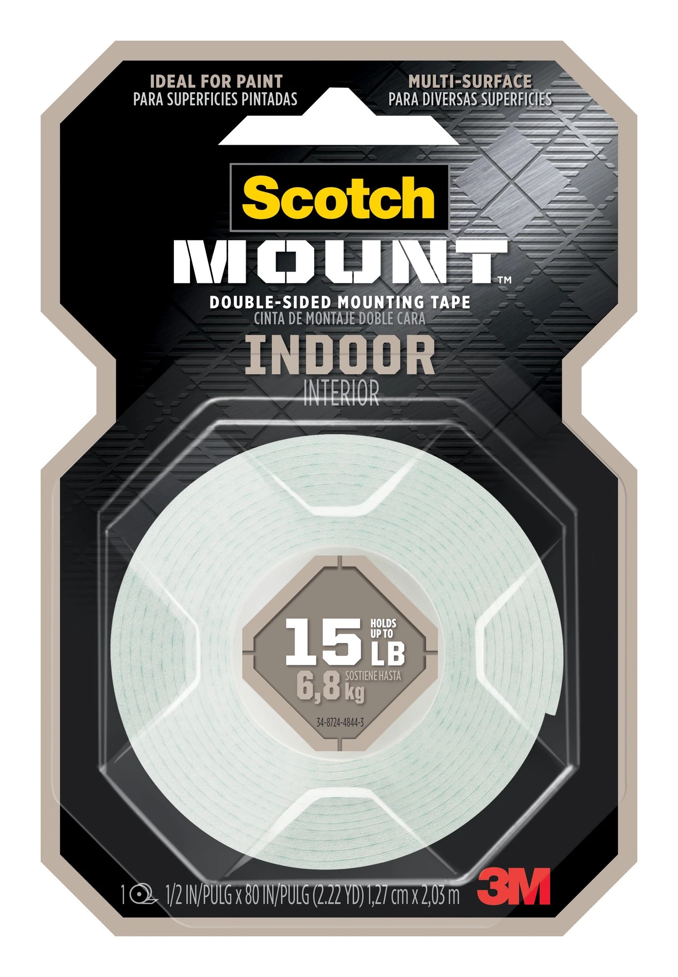 1 3M Scotch Mount Indoor Double-Sided Mounting Tape