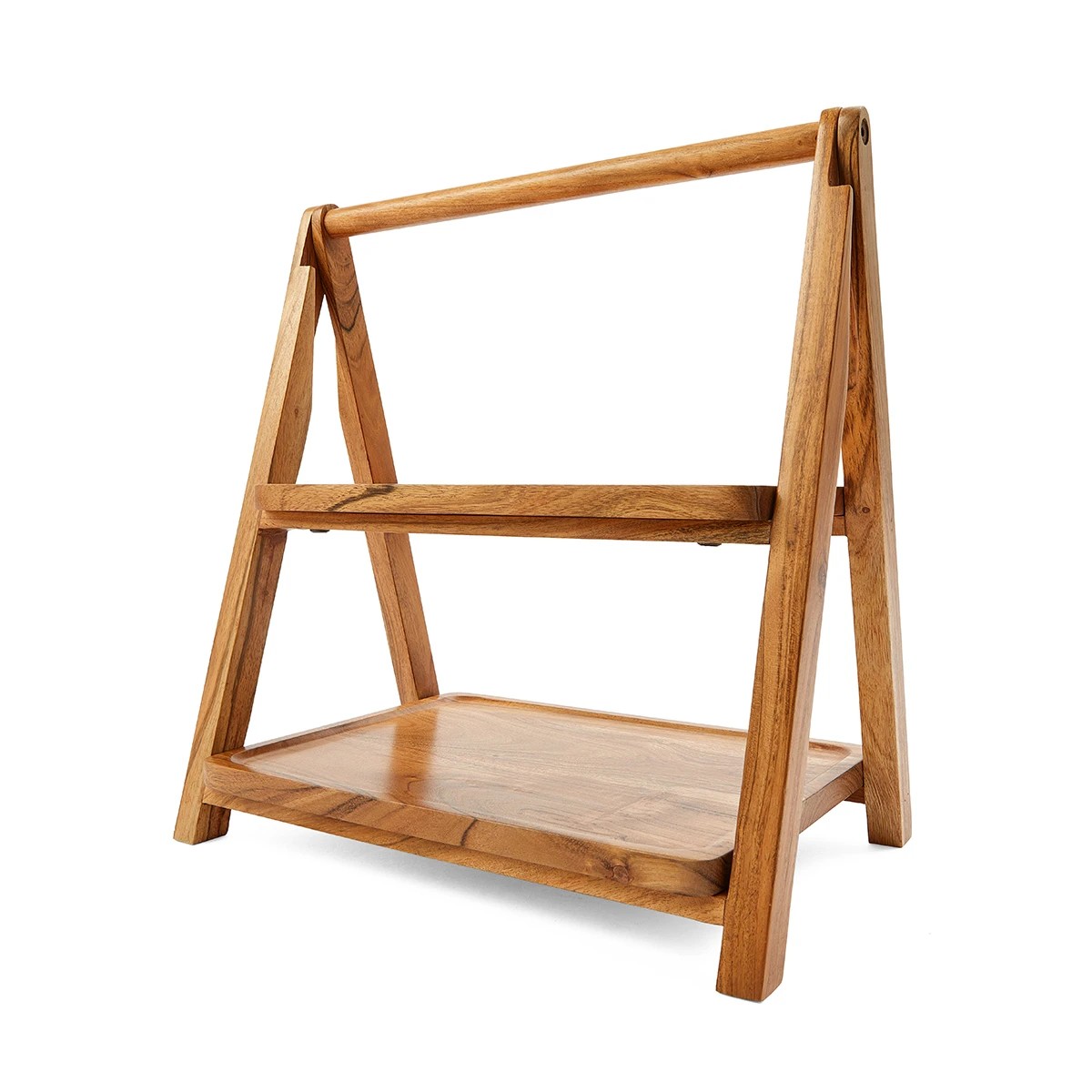 2 2 Tier Acacia Serving Stand, 2 of 10
