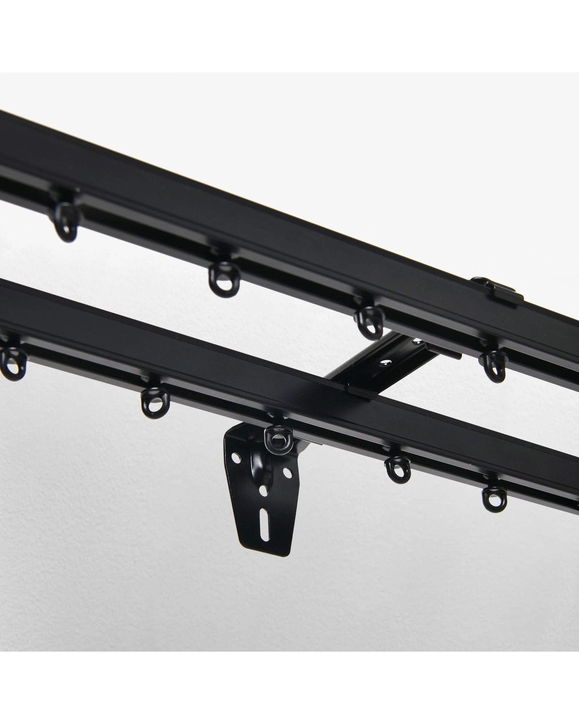4 Cadence & Co. S-Fold Curtain Track Double Bracket 3 Pack - Black, 4 of 5