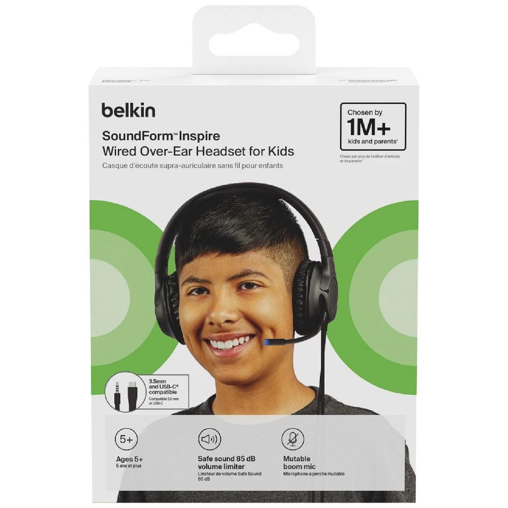 6 Belkin SoundForm Inspire Wired Kids Headset Black, 6 of 6