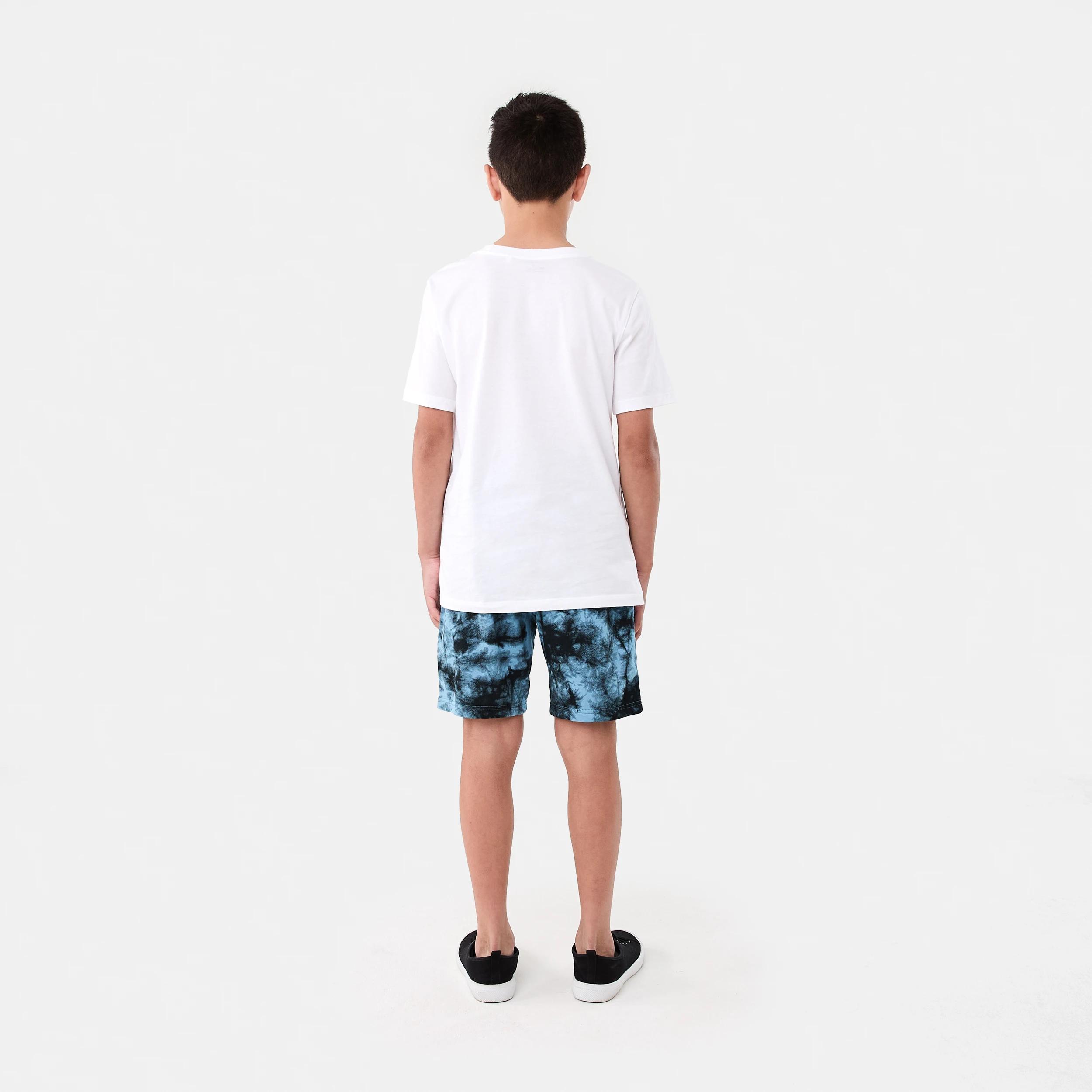 6 Printed Knit Shorts TIE DYE FADED DENIM, 6 of 6