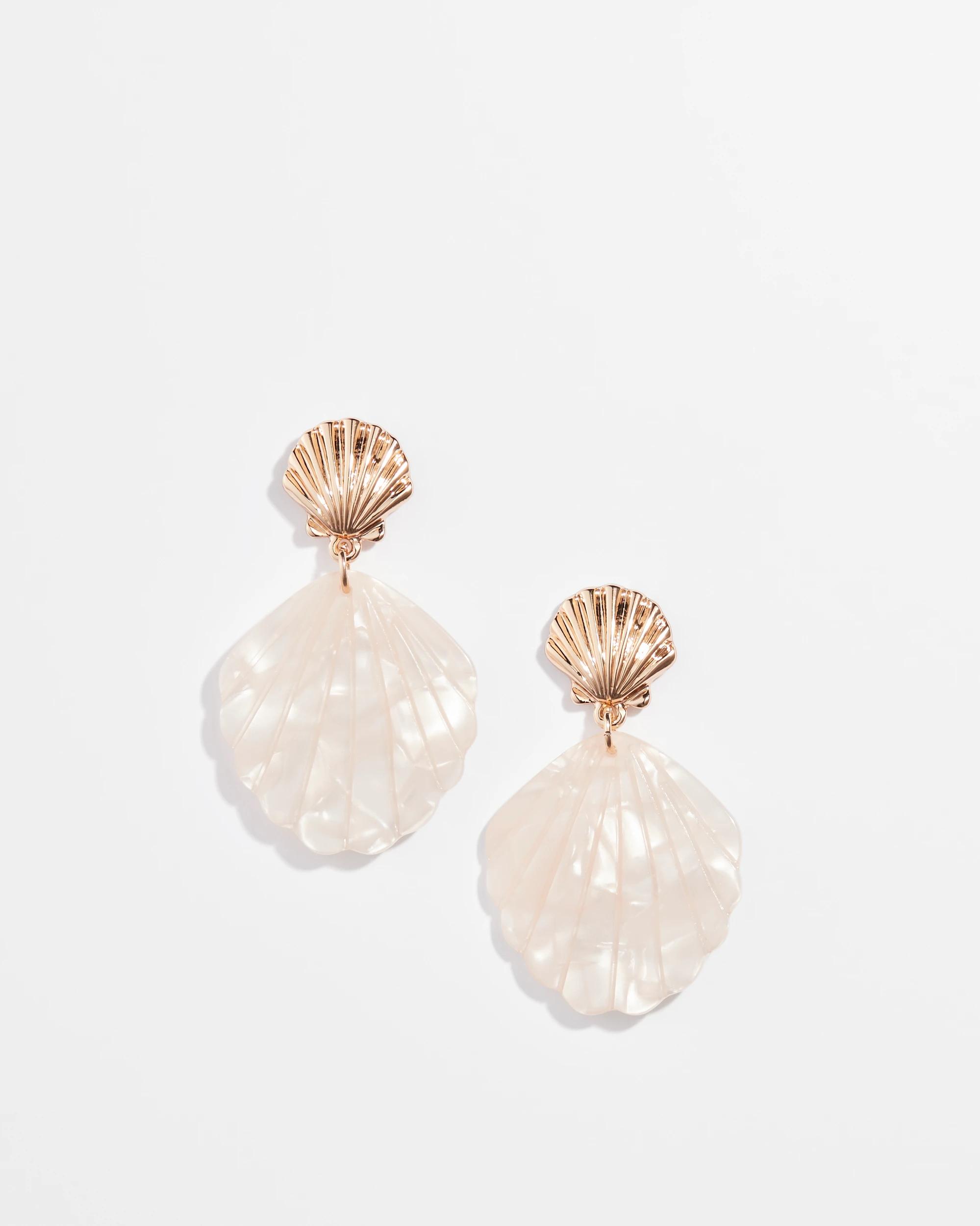 1 Target Faux Scallop Shell Drop Earrings GOLD, 1 of 2