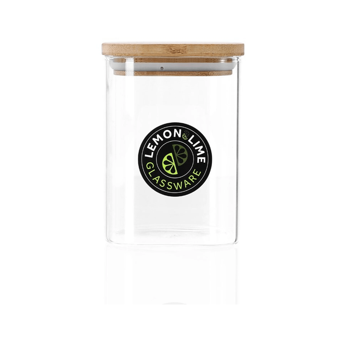 1 Lemon & Lime Camden Square Glass Jar 550ml Bamboo Lid Kitchen Storage Container
 - Natural, 1 of 5