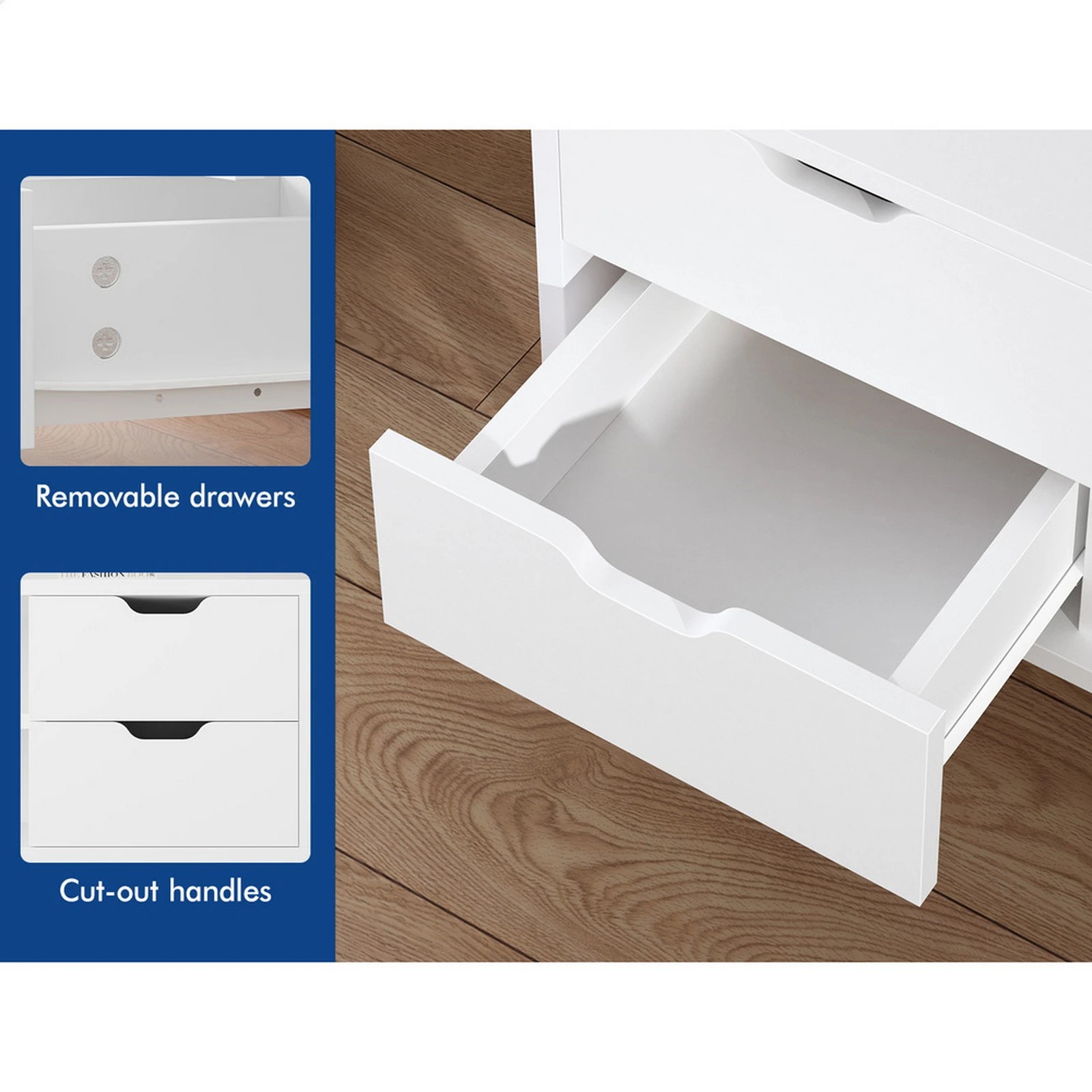 4 Alfordson Entertainment Unit 120cm TV Cabinet Stand Storage Drawer - White, 4 of 9