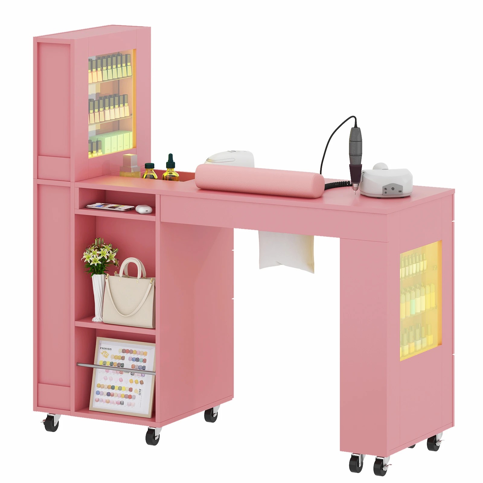 5 Advwin Manicure Table With Led Light Display Cabinet Dust Collector, 5 of 9
