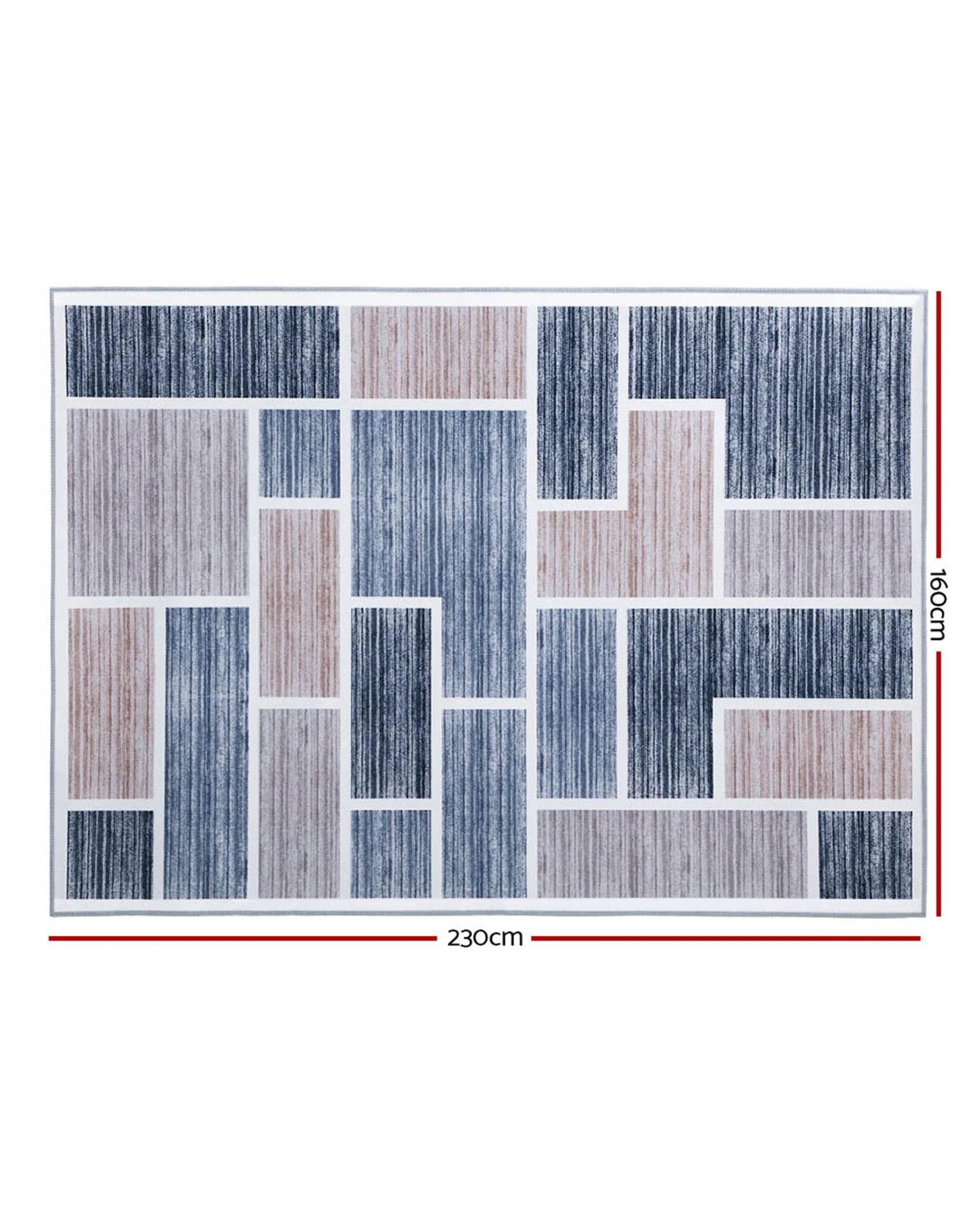 2 Artiss Floor Rug 160x230 Mat Carpet Short Pile Oblo - Multi, 2 of 6