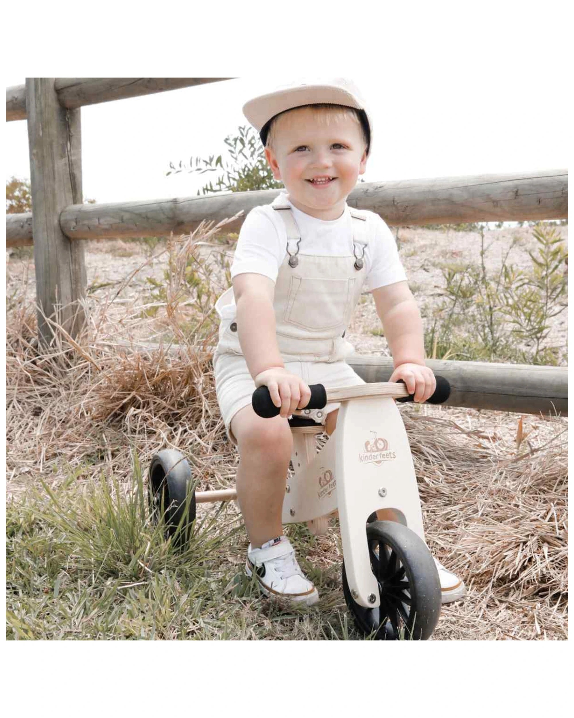 3 Kinderfeets 2-in-1 Wooden Balance Bike And Trike Cream Kids Ride-on Toy 12-24 Months - No Colour, 3 of 7