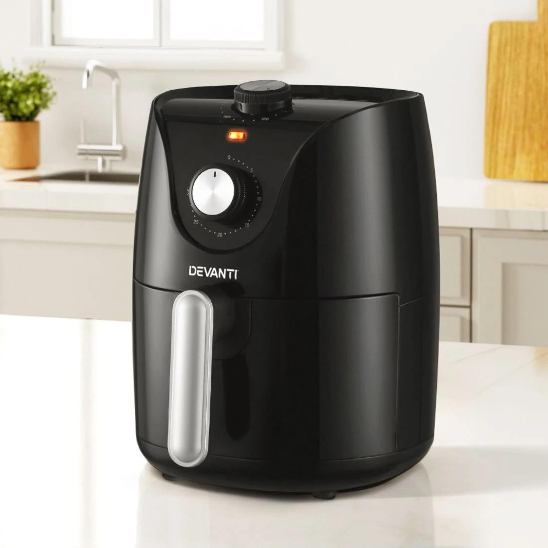 3 Devanti Air Fryer 2.5L Knob Fryers - Black, 3 of 7