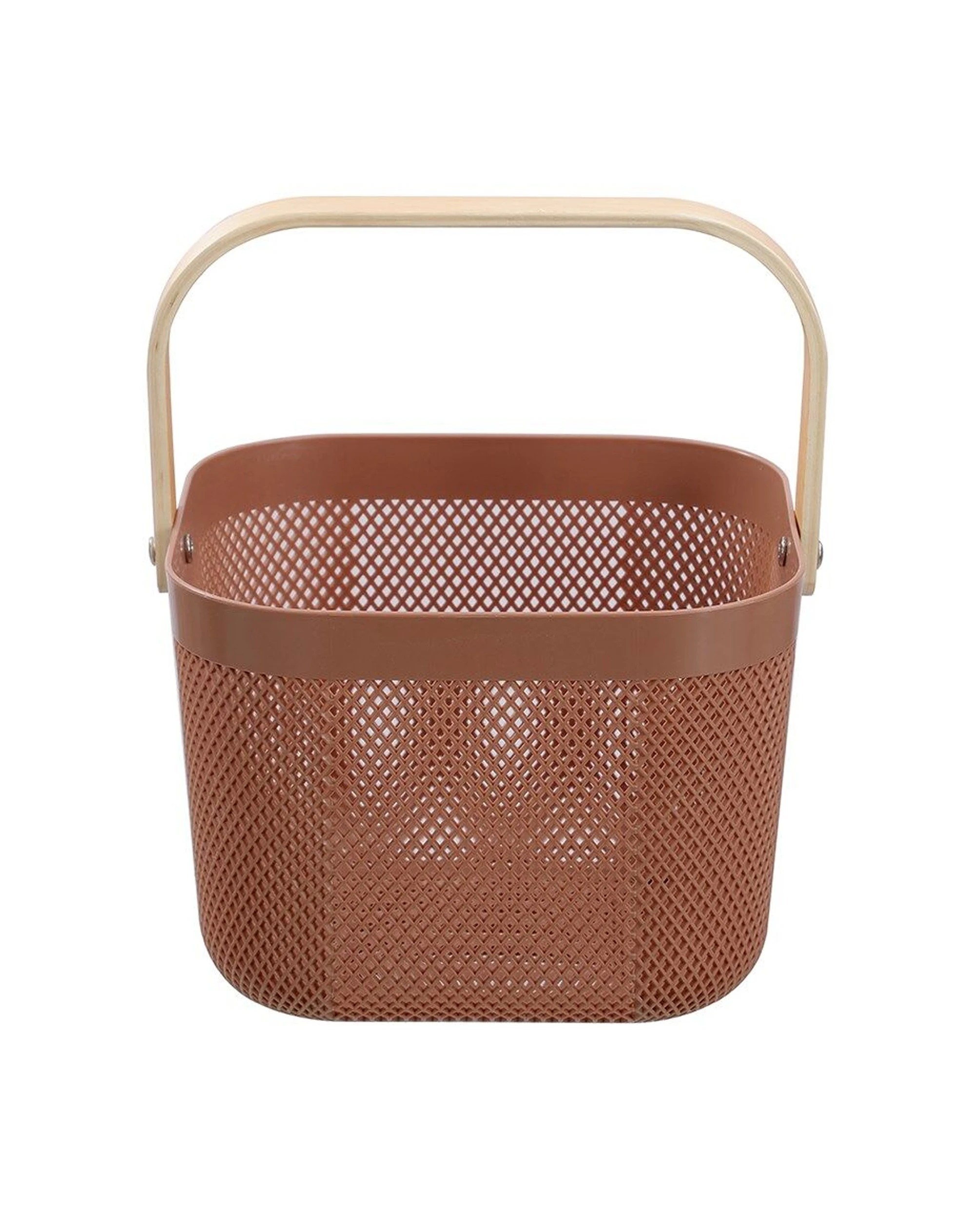 7 Boxsweden Mesh Plastic Basket Wood Handle Medium 24.5x24.5x18cm - Multi, 7 of 7