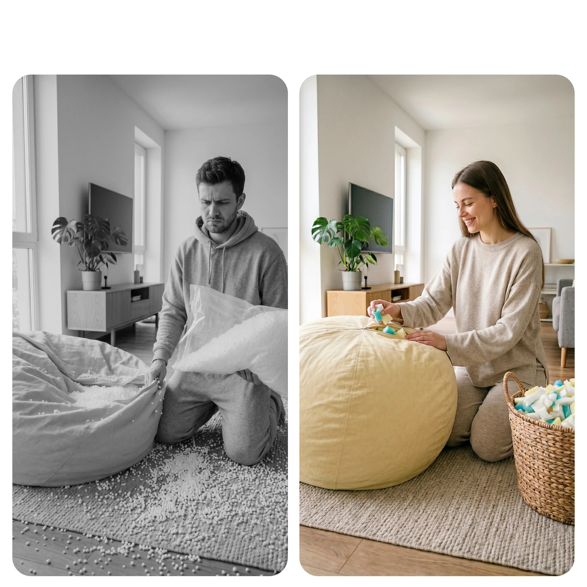 8 Artiss 10lbs (4.4KG) Bean Bag Filler Shredded Memory Foam Filling High Density - Multi, 8 of 9