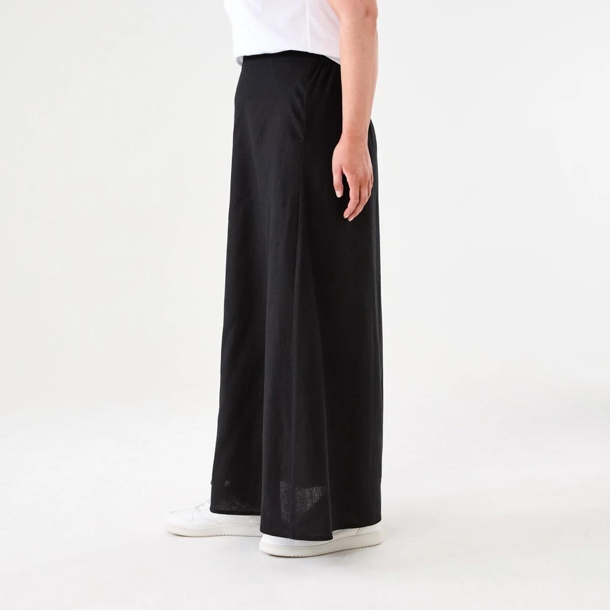 2 Linen Blend Maxi Skirt BLACK, 2 of 4