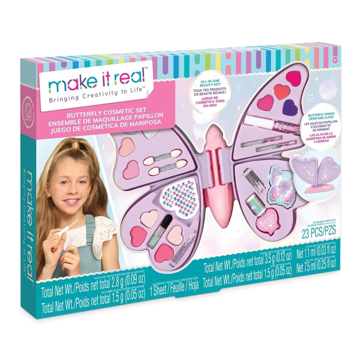 1 23 Piece Make It Real Butterfly Cosmetic Set, 1 of 6