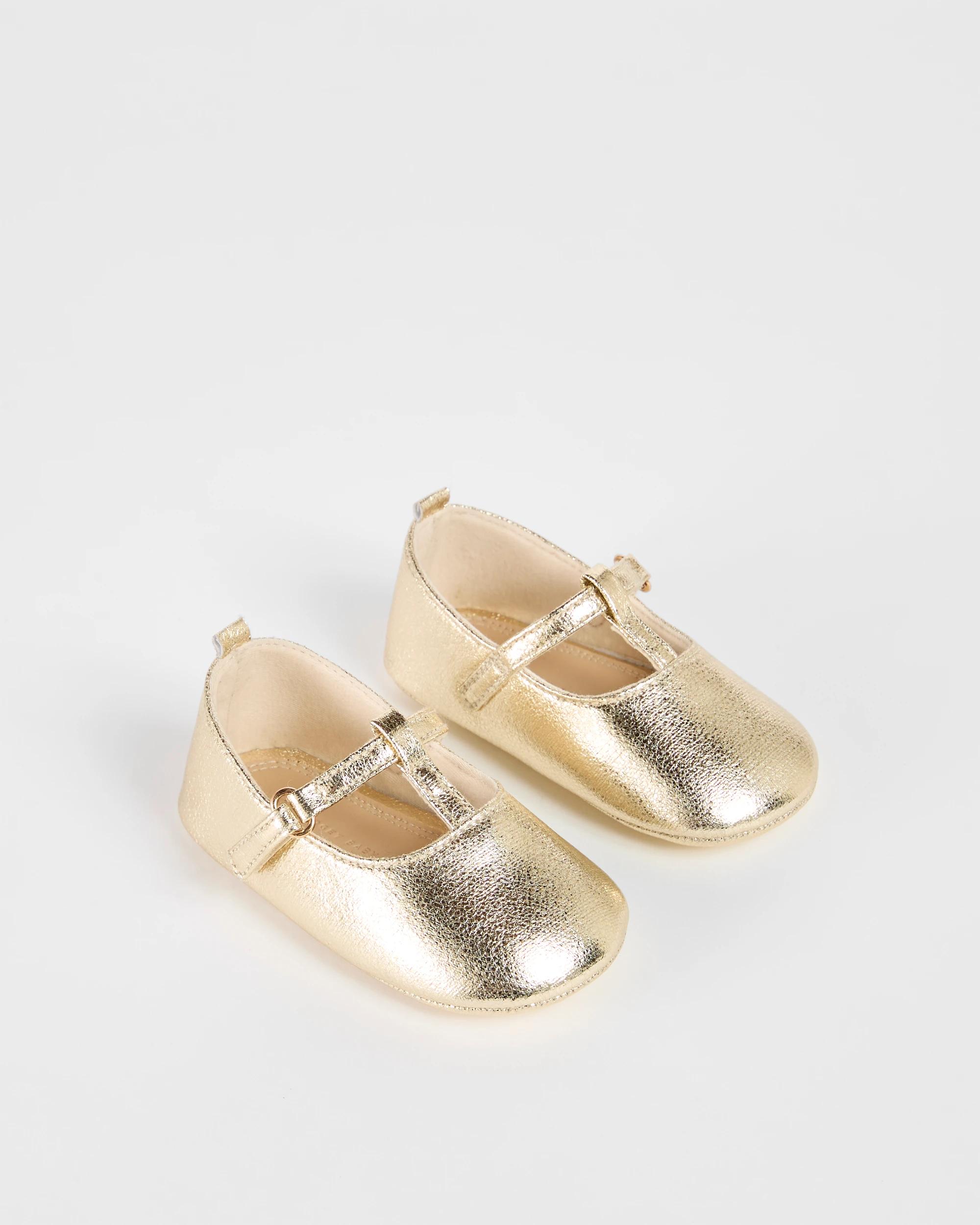 2 Target Baby Girls Pre-walker T-bar Ballet Flat GOLD, 2 of 2