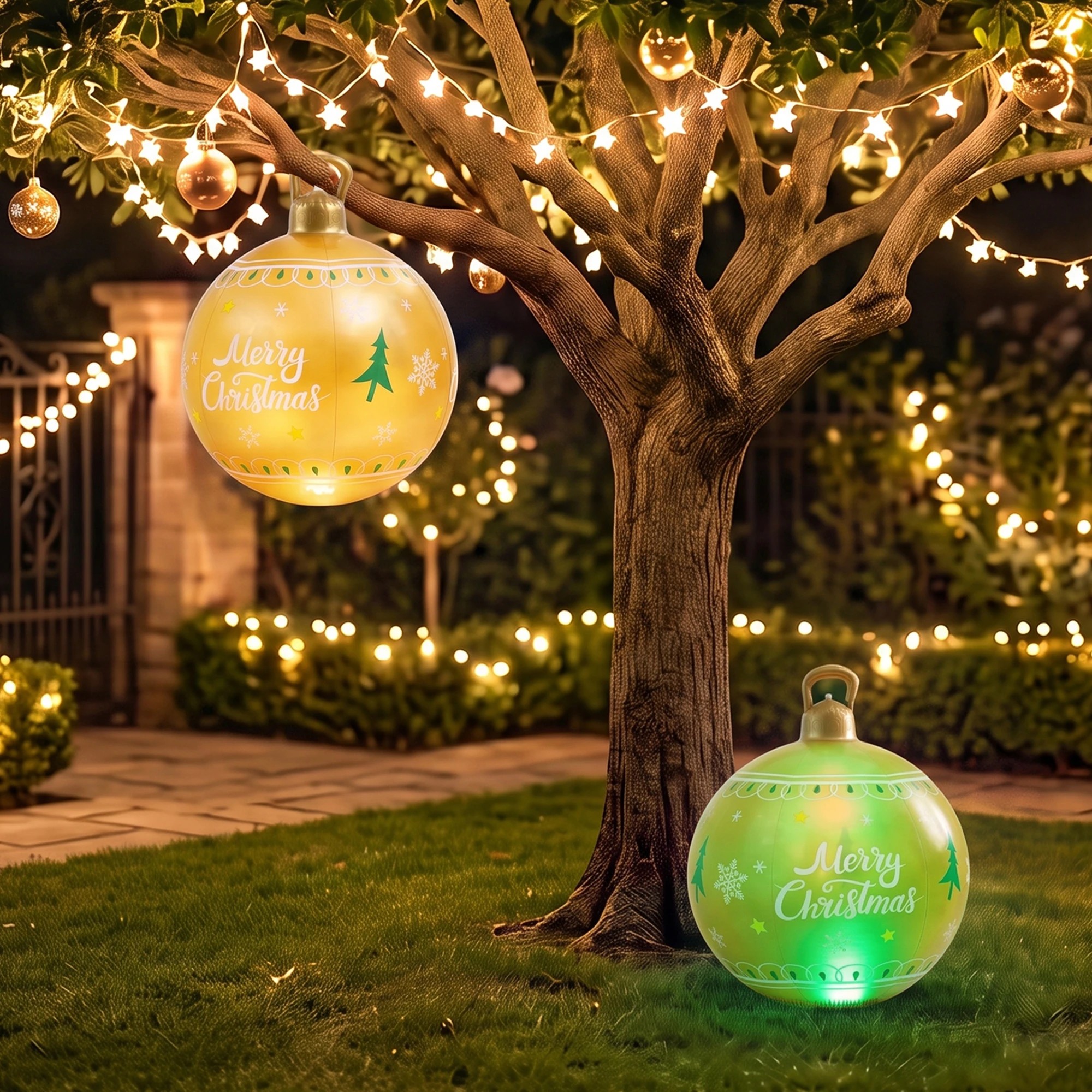 6 Jingle Jollys Christmas Inflatable Ball 60cm Led Illuminated Xmas Decoration Durable Space Saving Modern Decor - Gold, 6 of 7