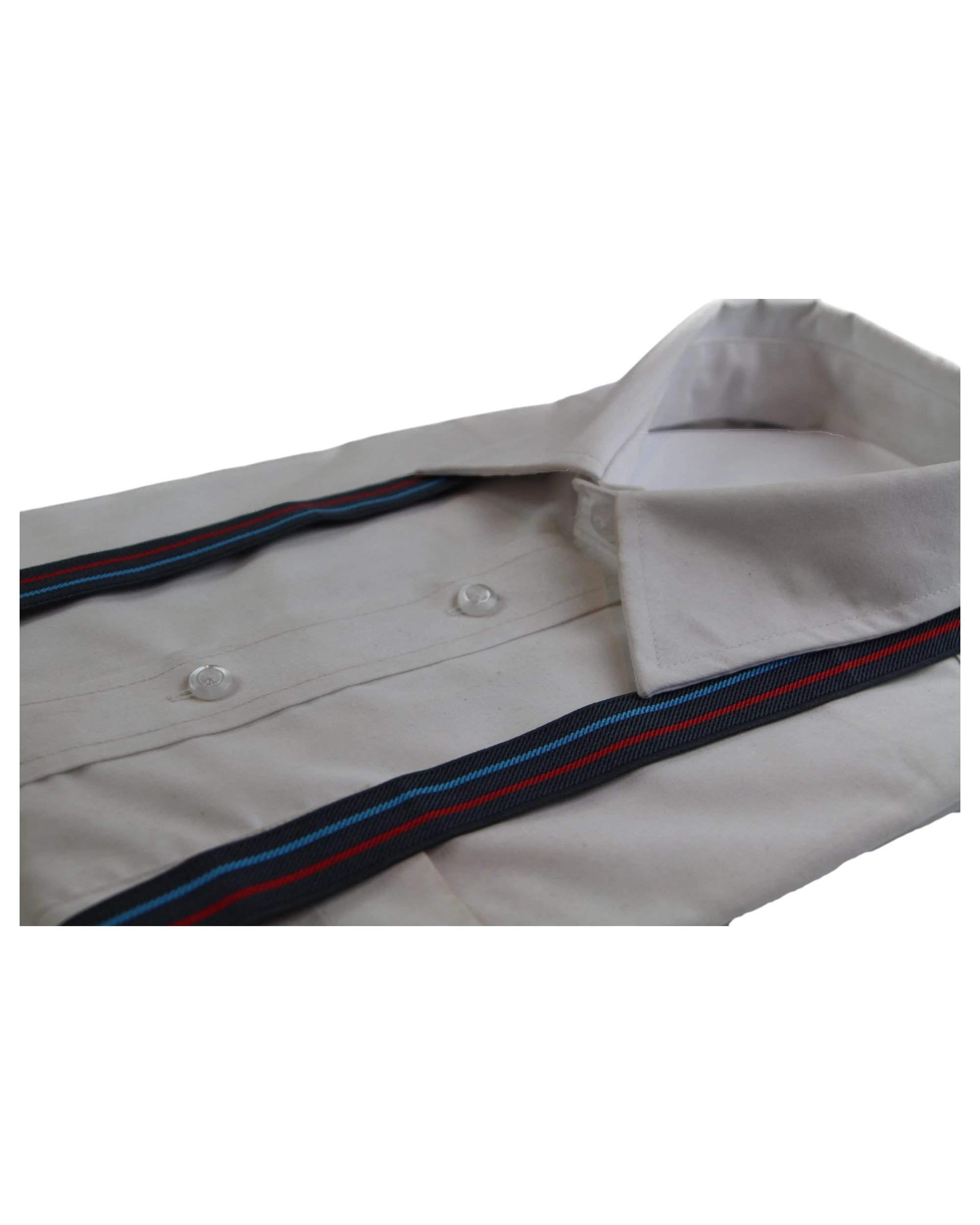 2 Zasel Boys Adjustable Charcoal, Red & Light Blue Striped Patterned Suspenders - Multi - Multi, 2 of 4