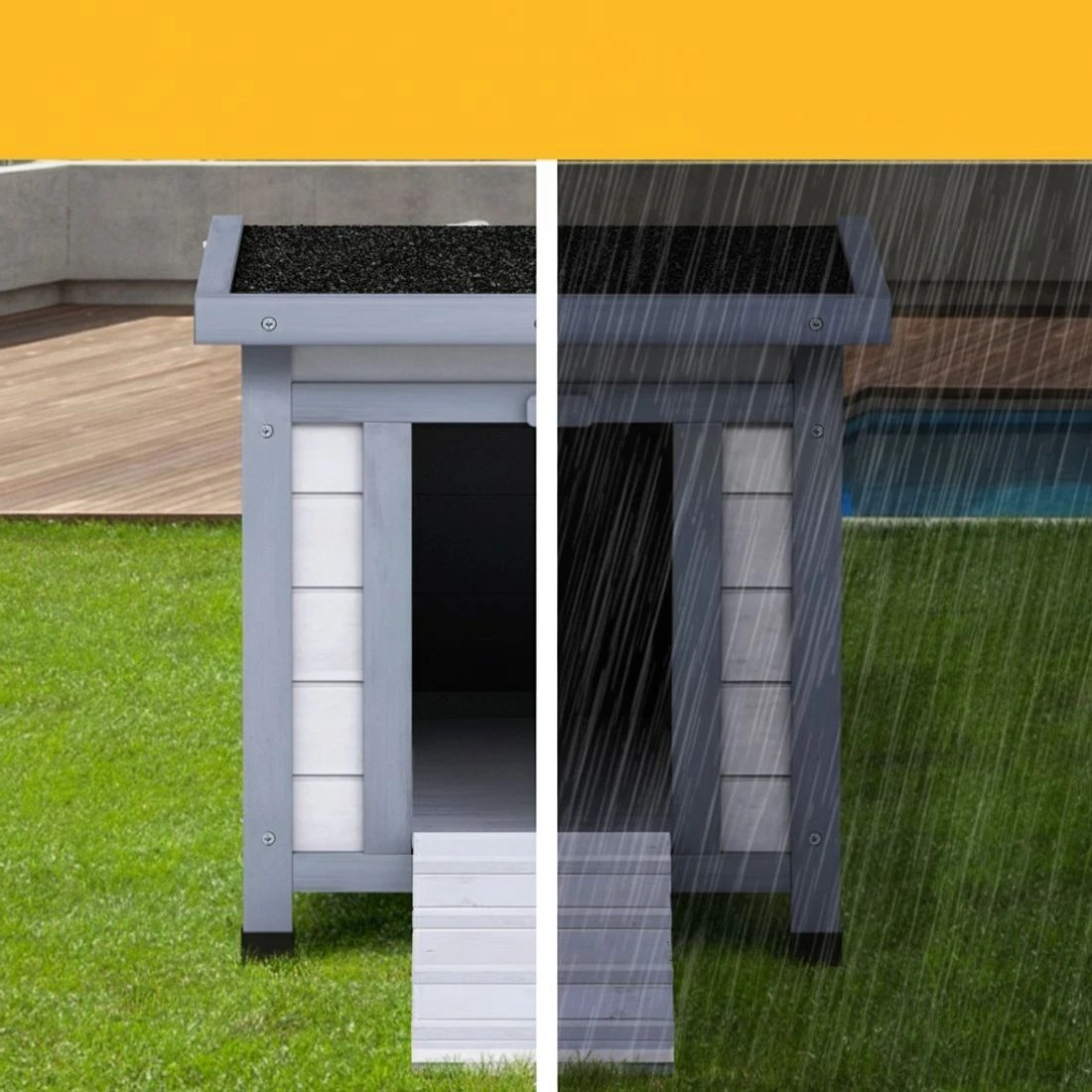 4 i.Pet Rabbit Hutch Outdoor Cat House Wooden Shelter Condo Small Enclosure - Multi, 4 of 6