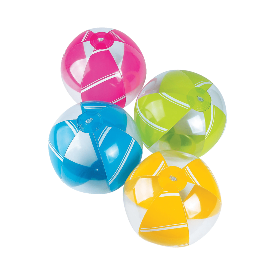 1 Fun Express Assorted Bright Inflatable Beach Balls Pack of 12, 1 of 2