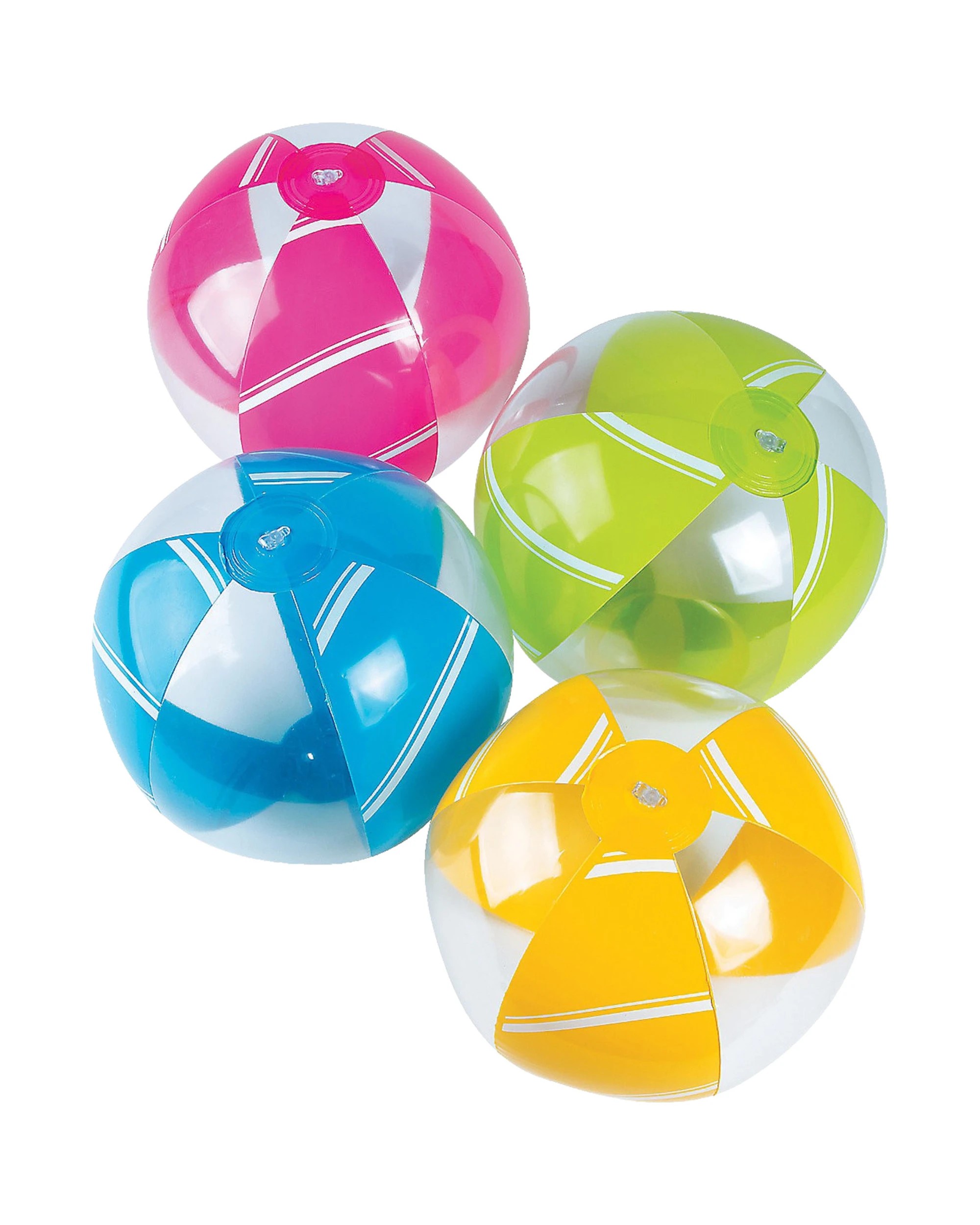 1 Partyrama Bright Inflatable Beach Balls Pack of 12 - Assorted, 1 of 2