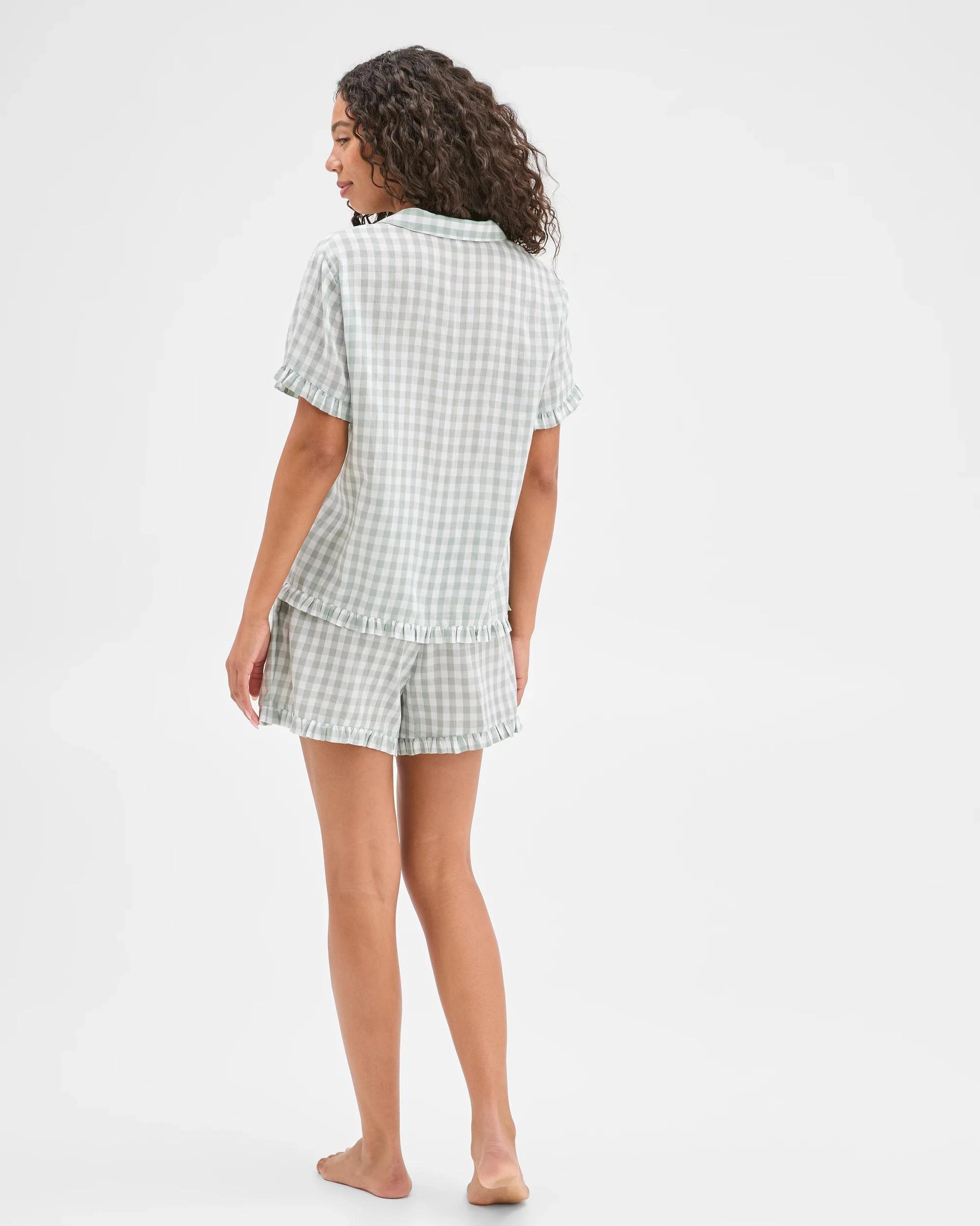 5 Target Woven Frill Pyjama Sleep Set GREEN GINGHAM, 5 of 6