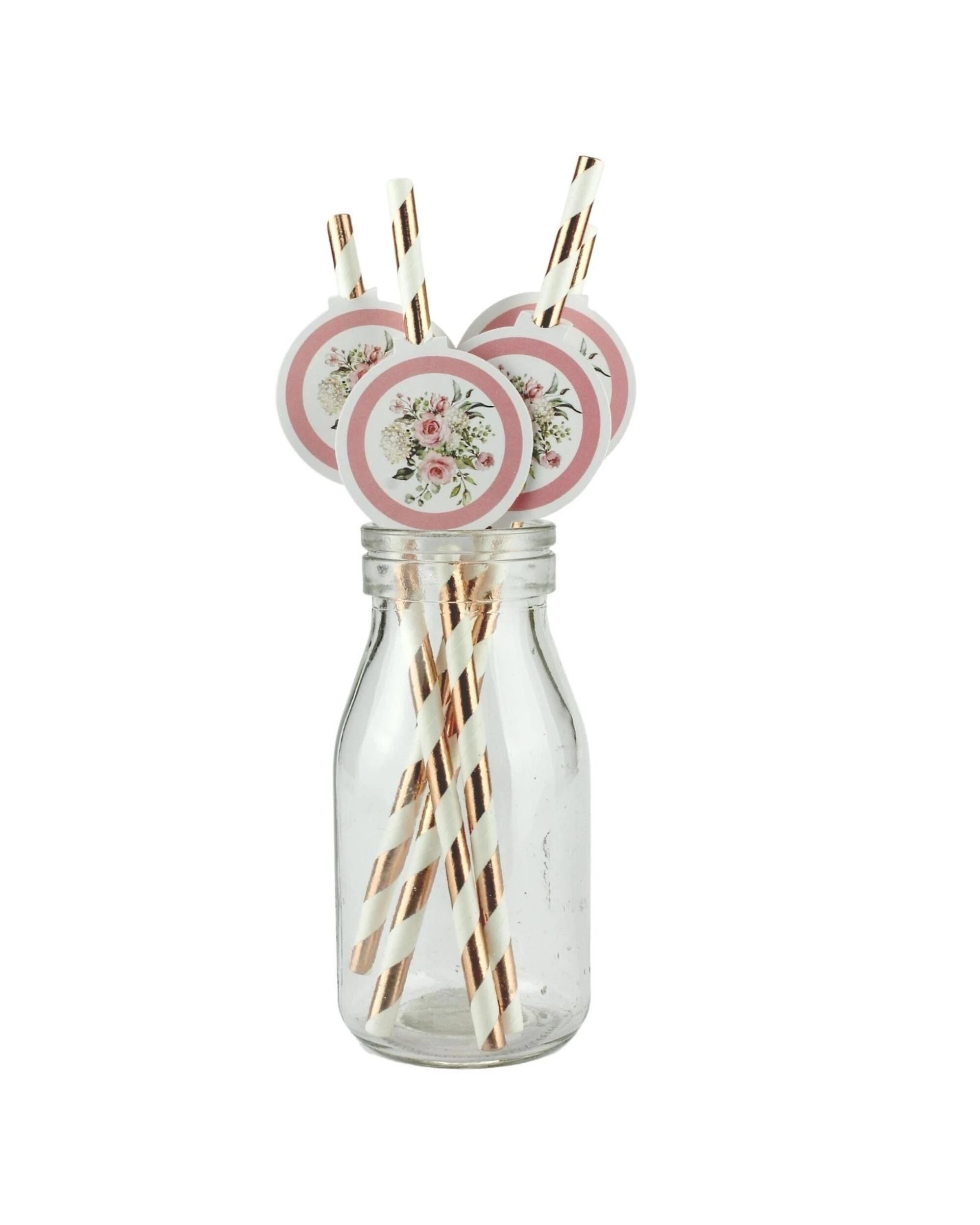 Shmick Oh Baby Pink Floral Paper Straws Pack of 12 - Pink - Kmart