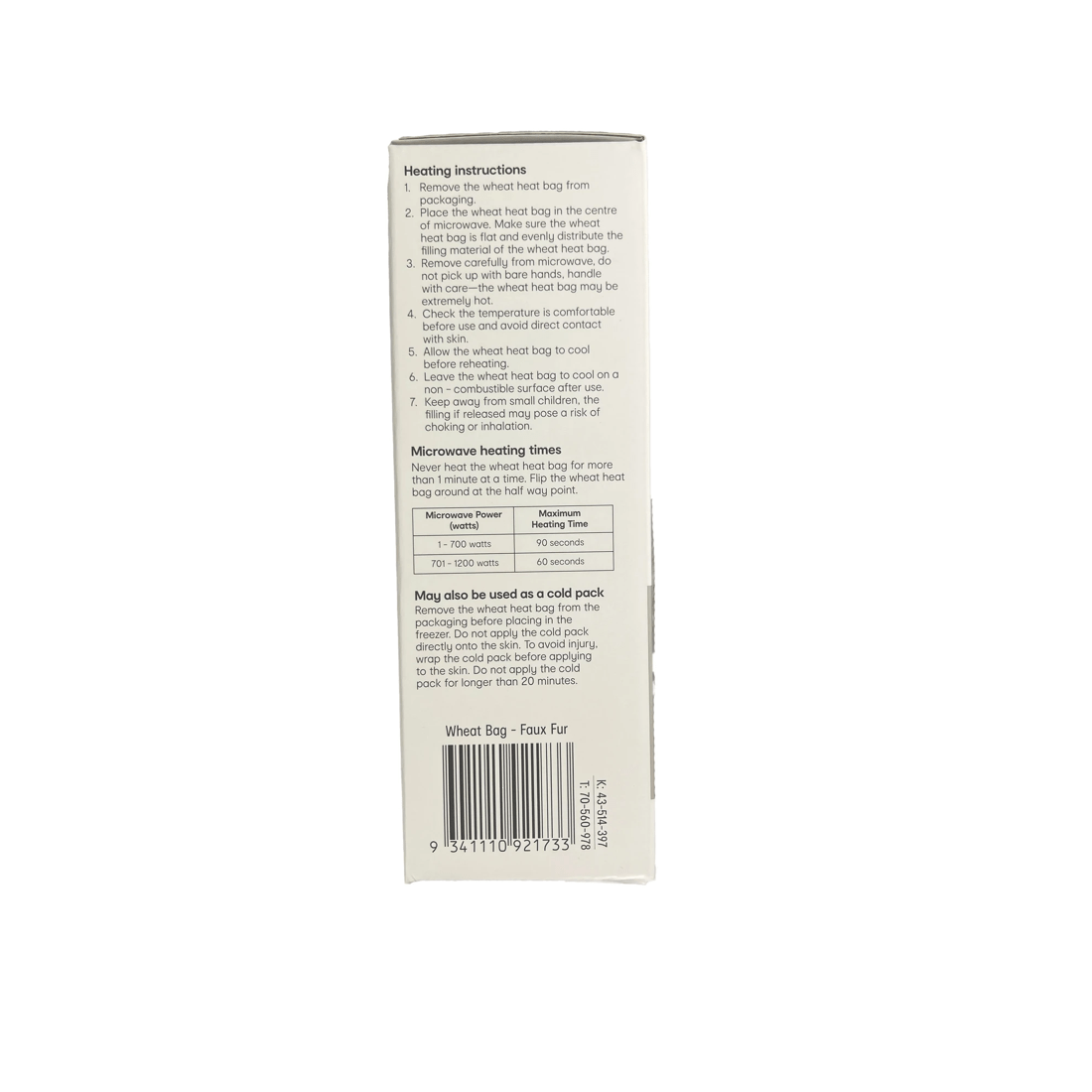 4 OXX Essentials Heat Pack Wheat Bag - Faux Fur, 4 of 4