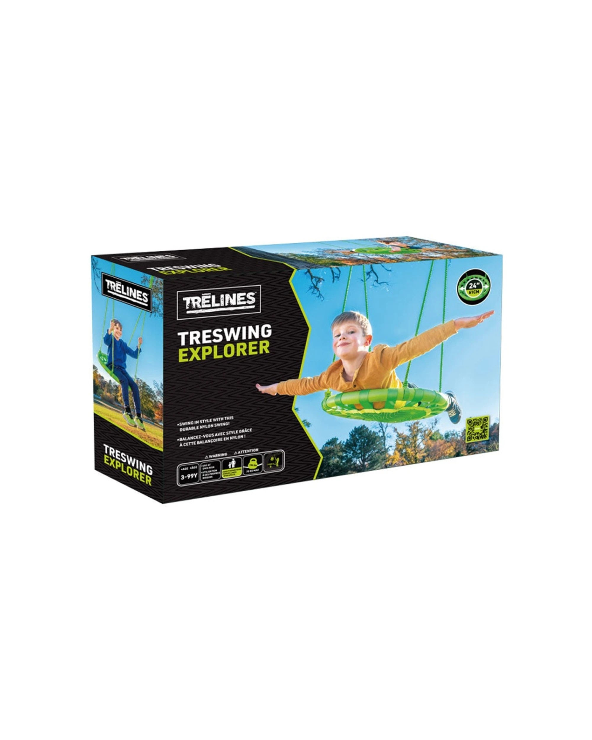 2 Trelines TreSwing Explorer Durable Nylon Swing Easy Assembly 61cm - Green, 2 of 5