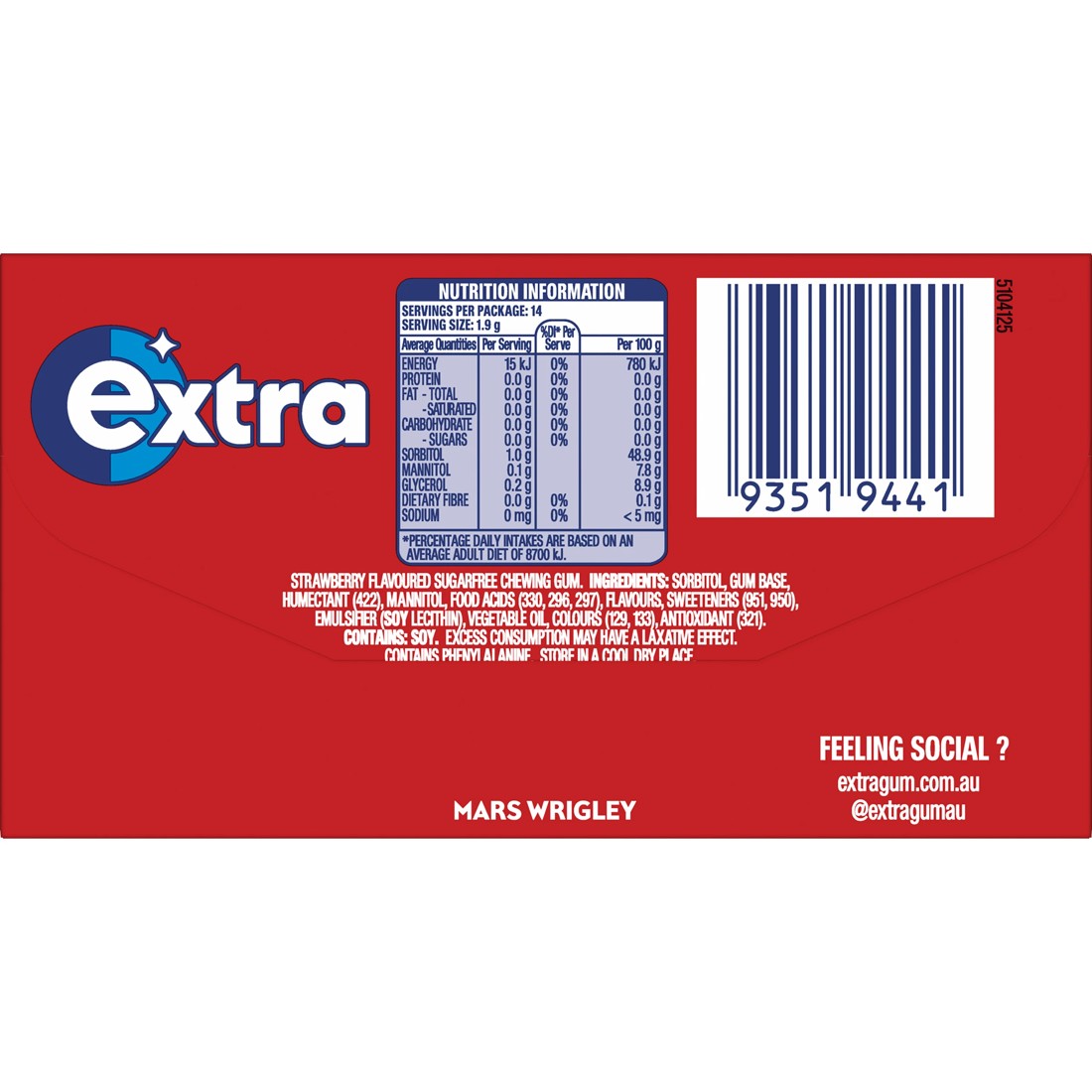 2 14 Piece Wrigley's Extra Strawberry Chewing Gum 27g, 2 of 5