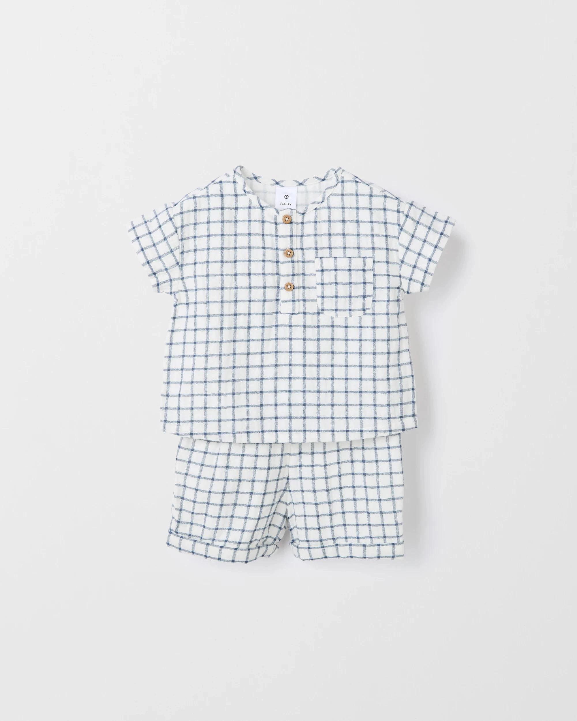 2 Target Baby Baby Cotton Double Cloth Top and Short 2 Piece Set CHECK, 2 of 3